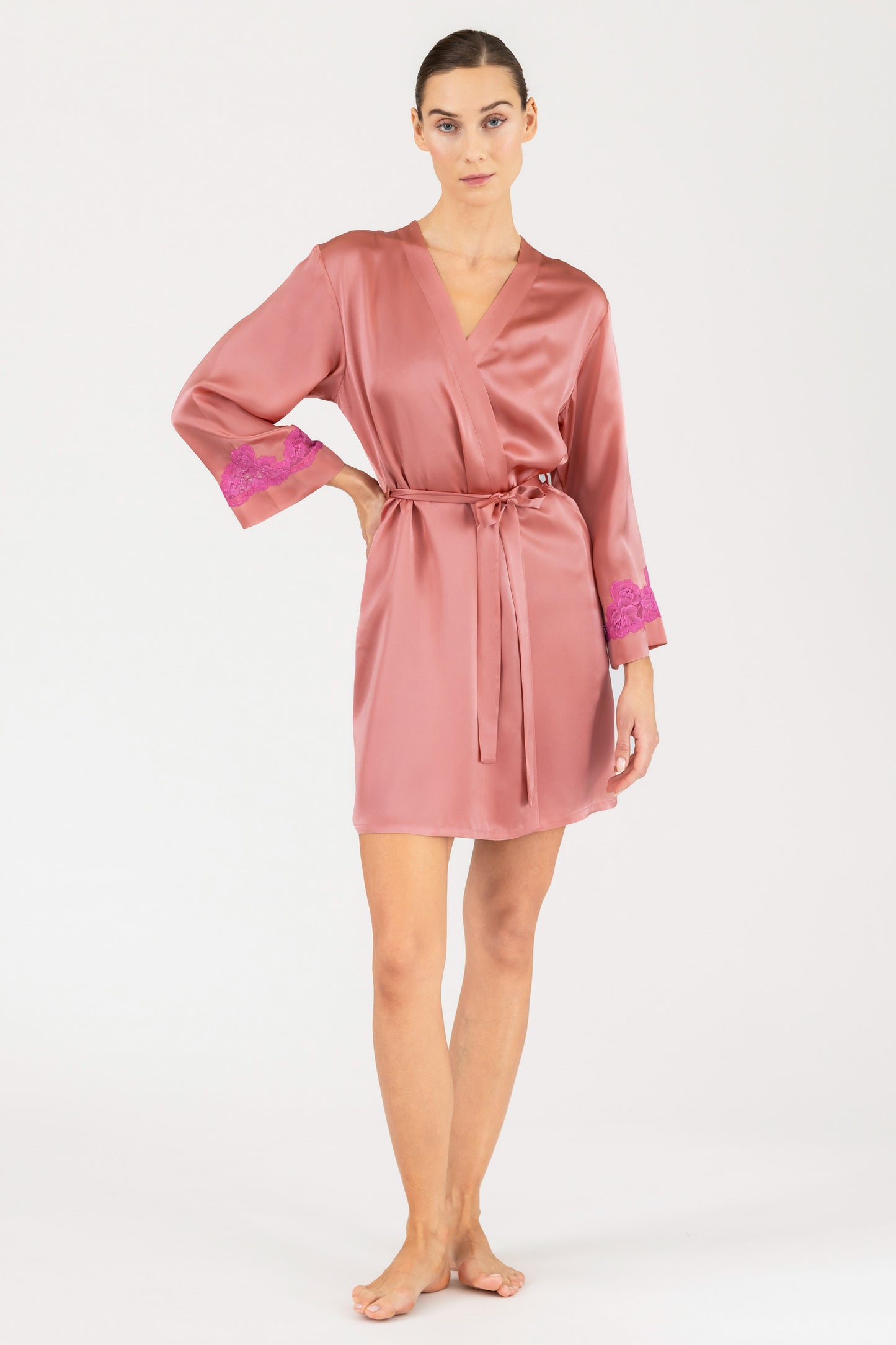 Morgan Iconic Short Silk Robe