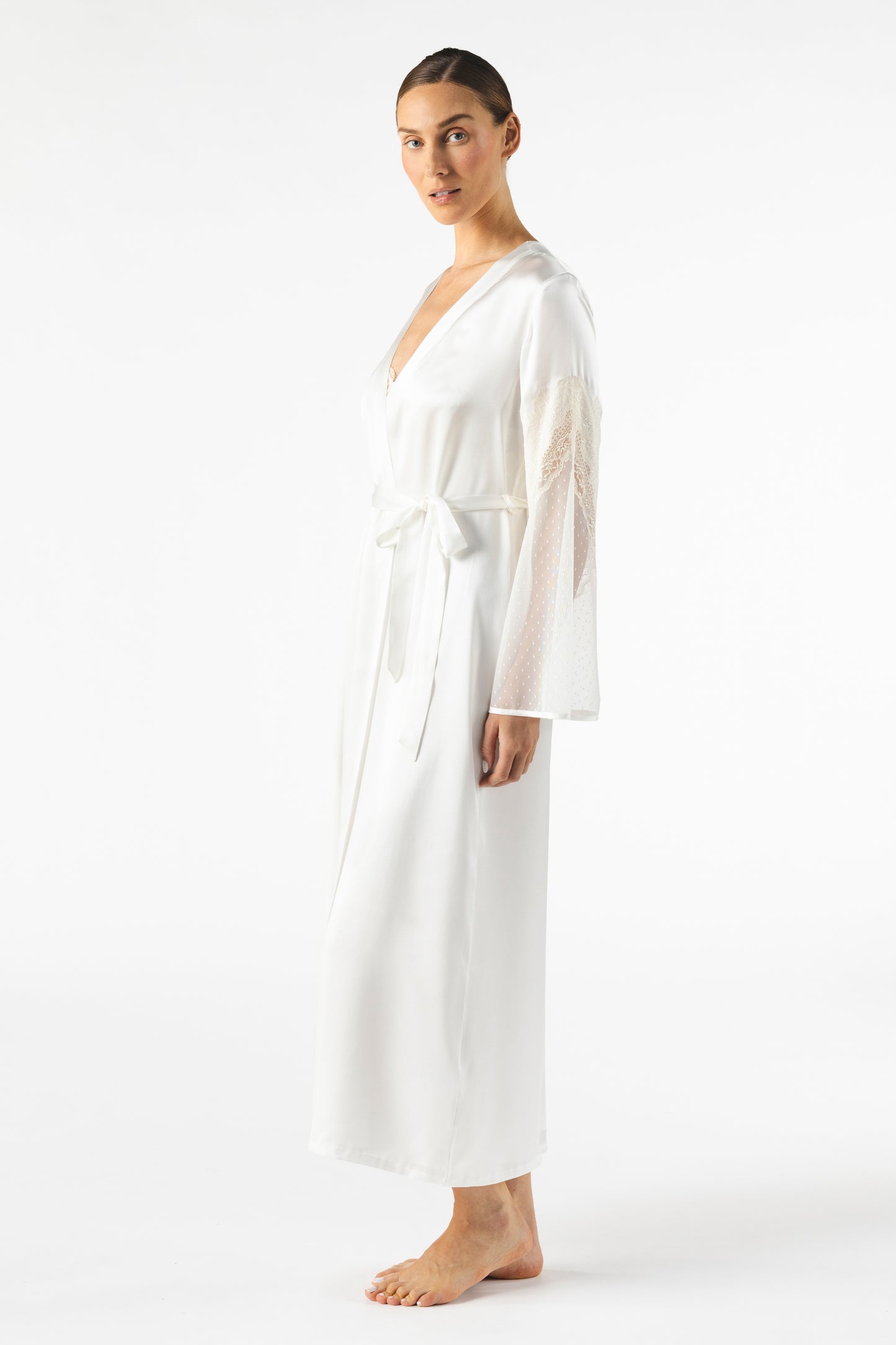 Virginia Vintage Long Silk Robe