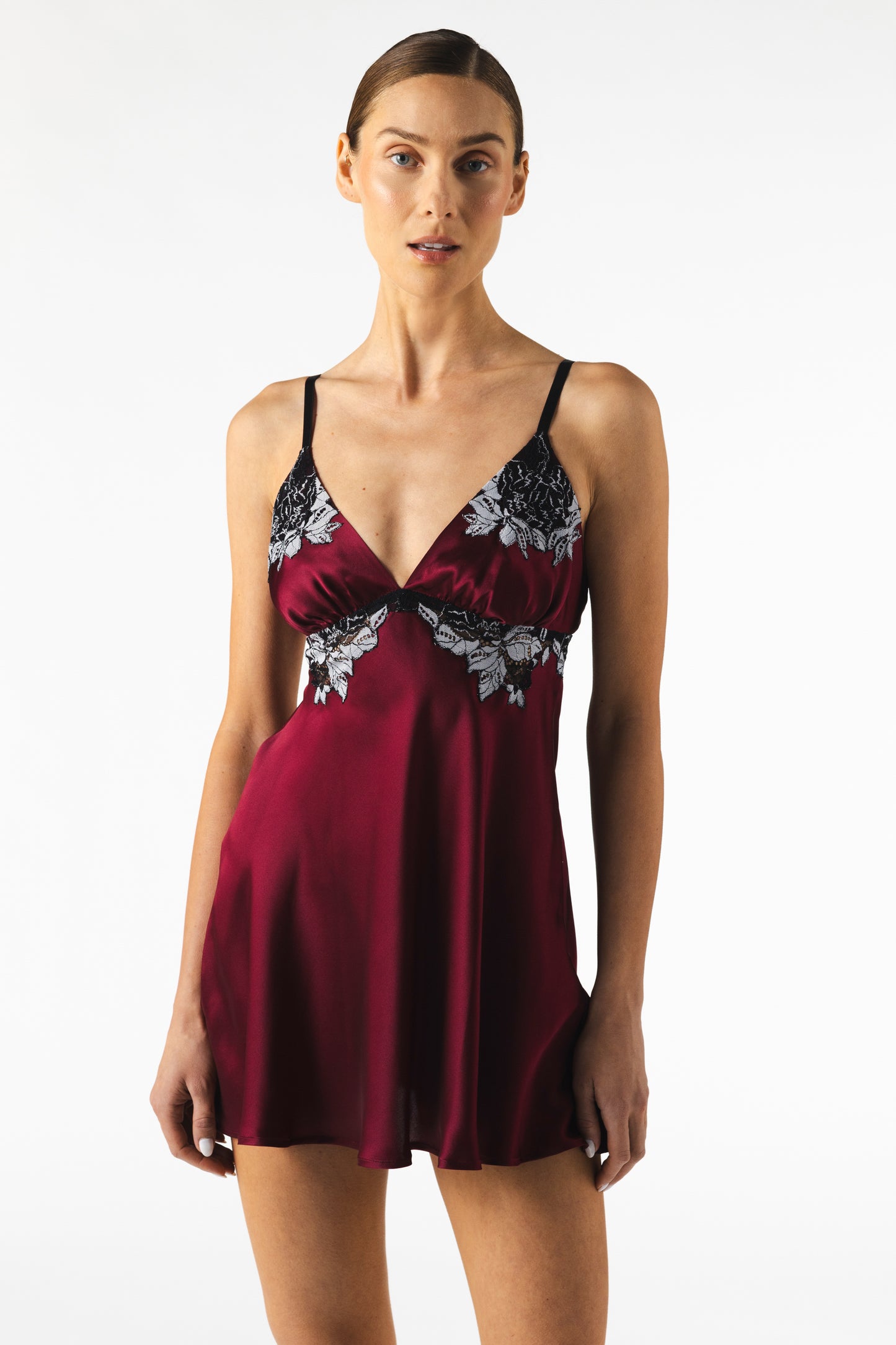 Camisón tipo babydoll de seda con soporte de busto Roxy Rapture