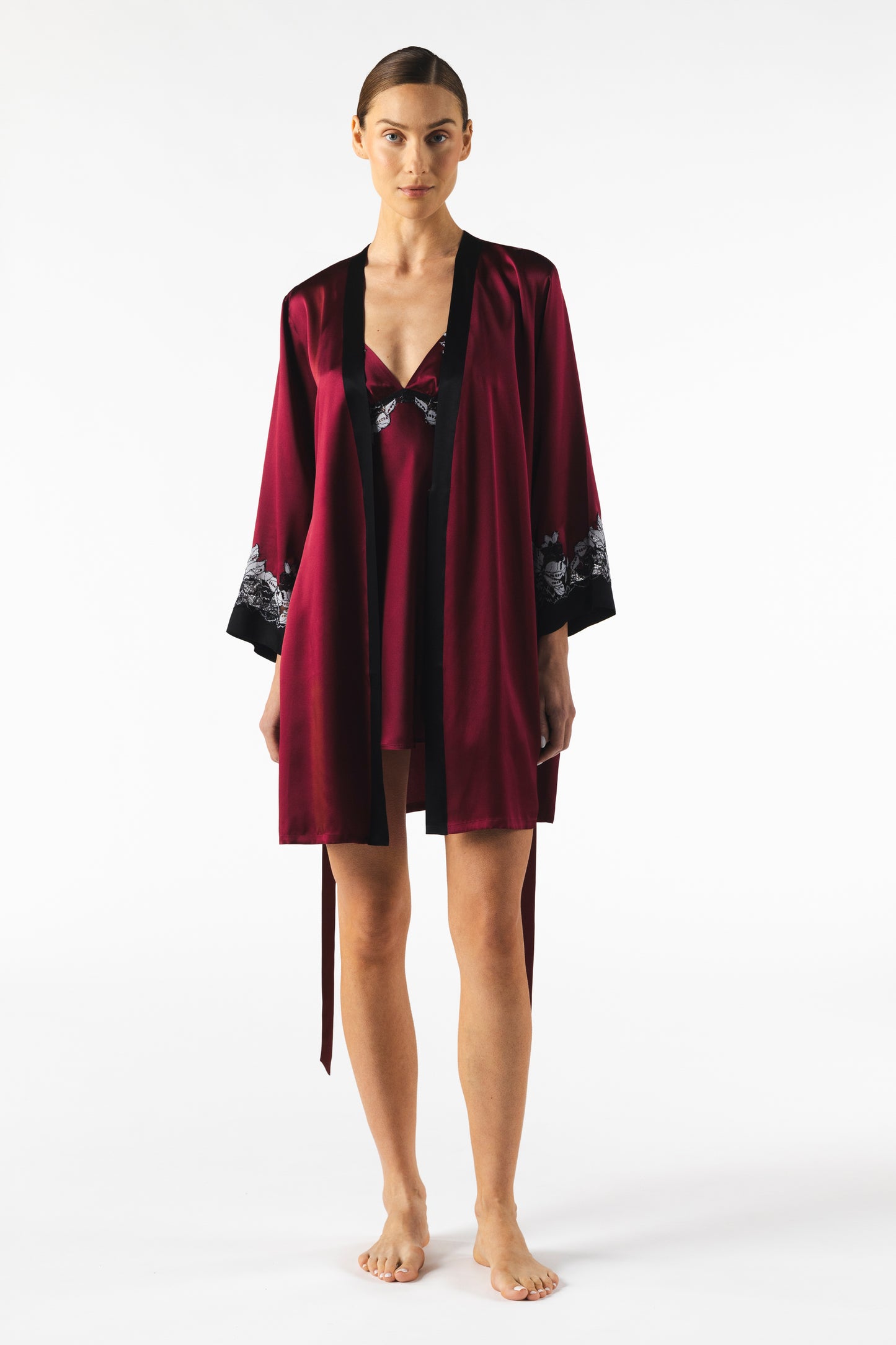Camisón tipo babydoll de seda con soporte de busto Roxy Rapture
