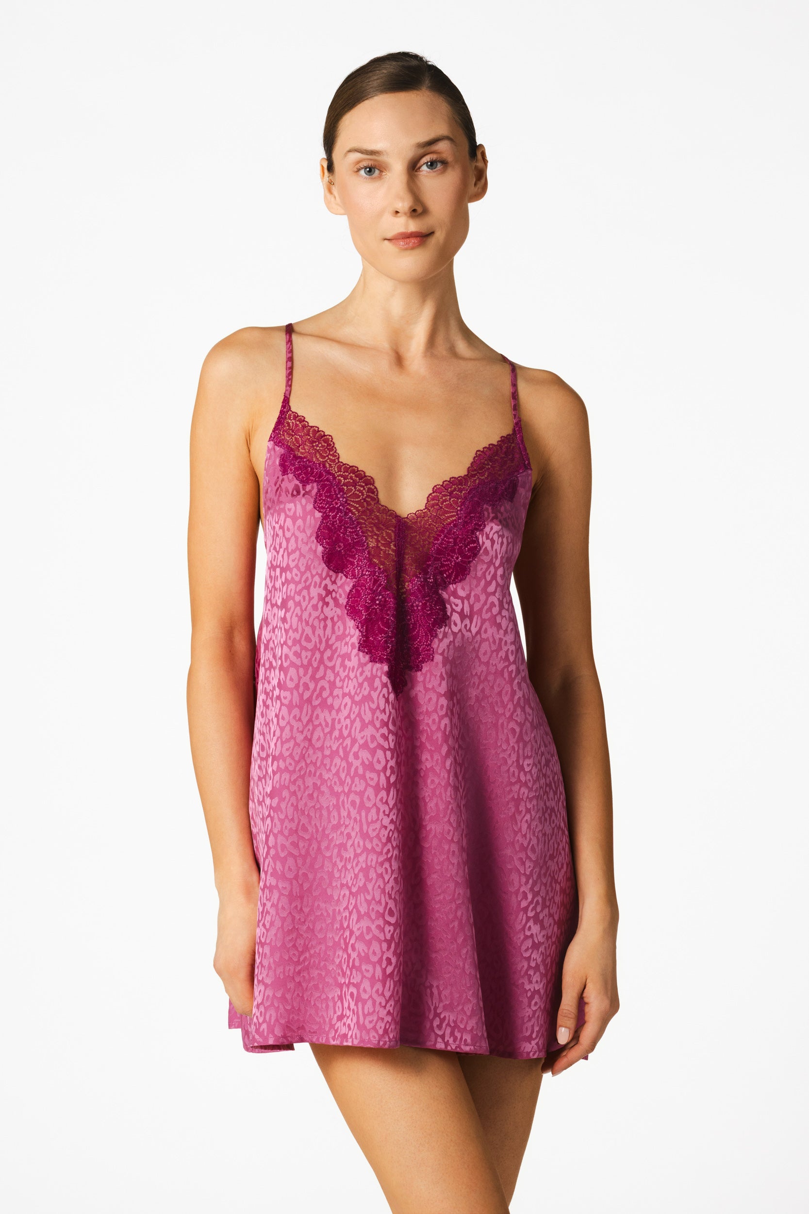 Sydney A-Line Silk Chemise Babydoll in Curacao | NK IMODE