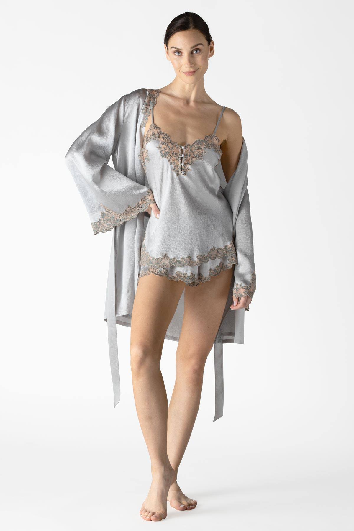 Adelaide Lace Silk Cami & Shortie Set Pajama Set NK iMODE