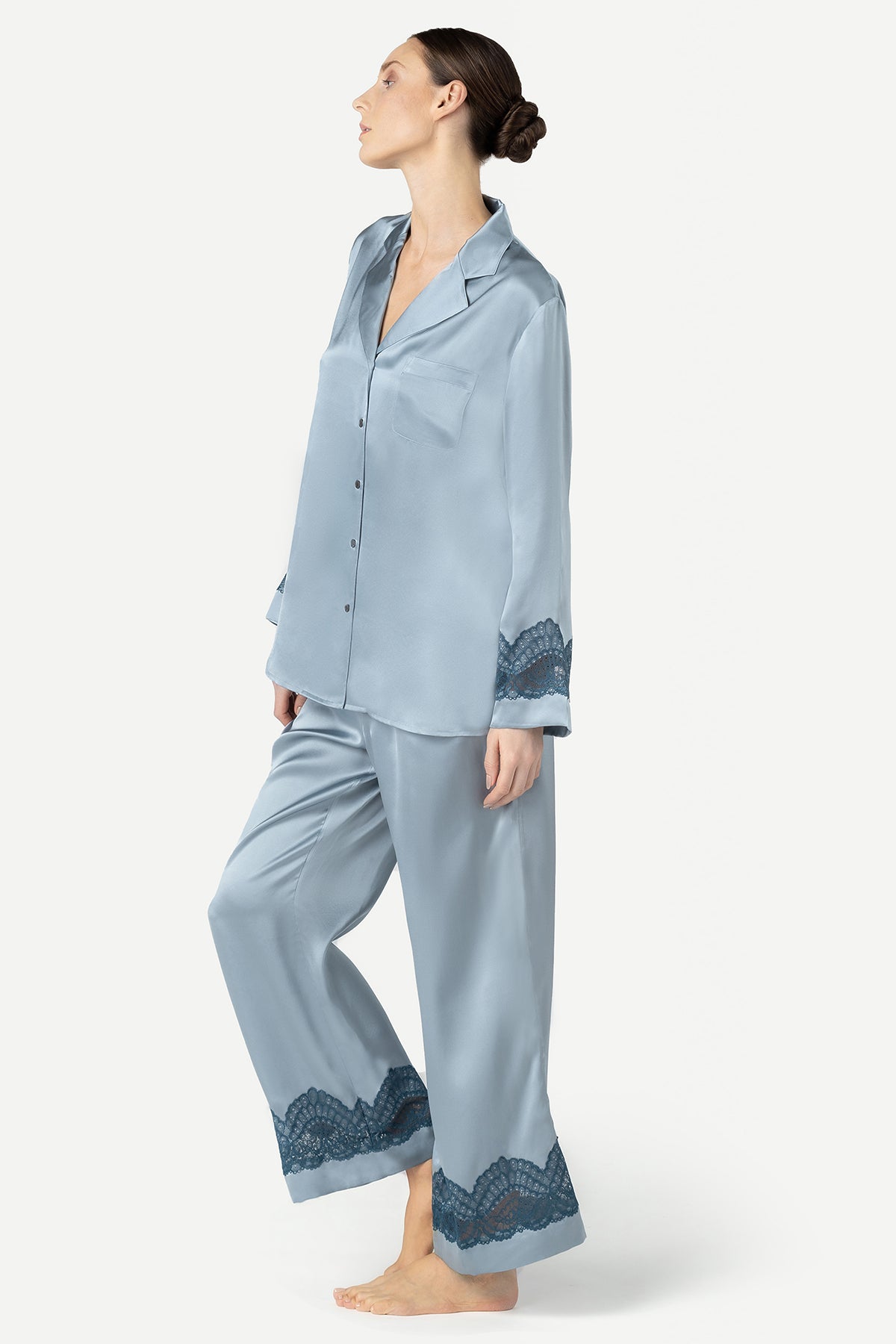 Alice Feminine Lounge Silk PJ Set Pajama Set NK iMODE
