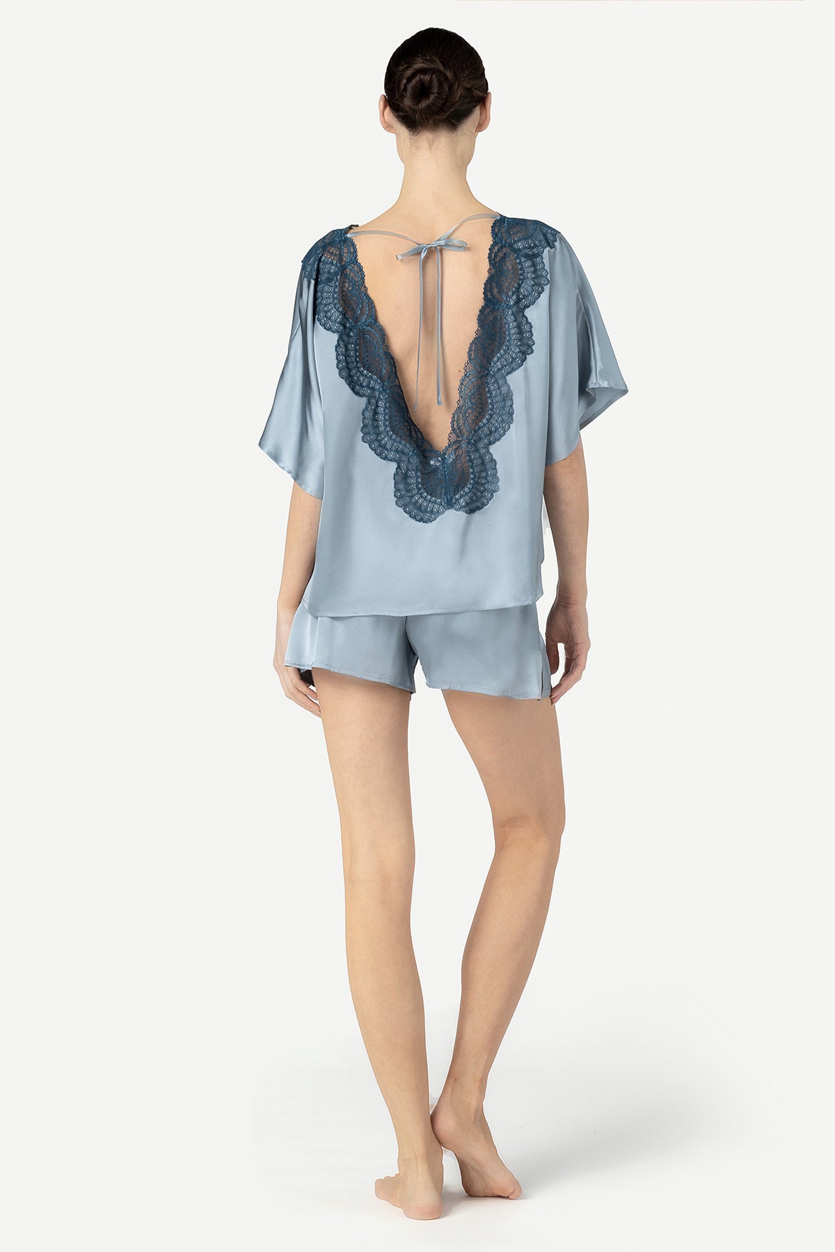 Alice Feminine Lounge Silk T-shirt Set Pajama Set NK iMODE 