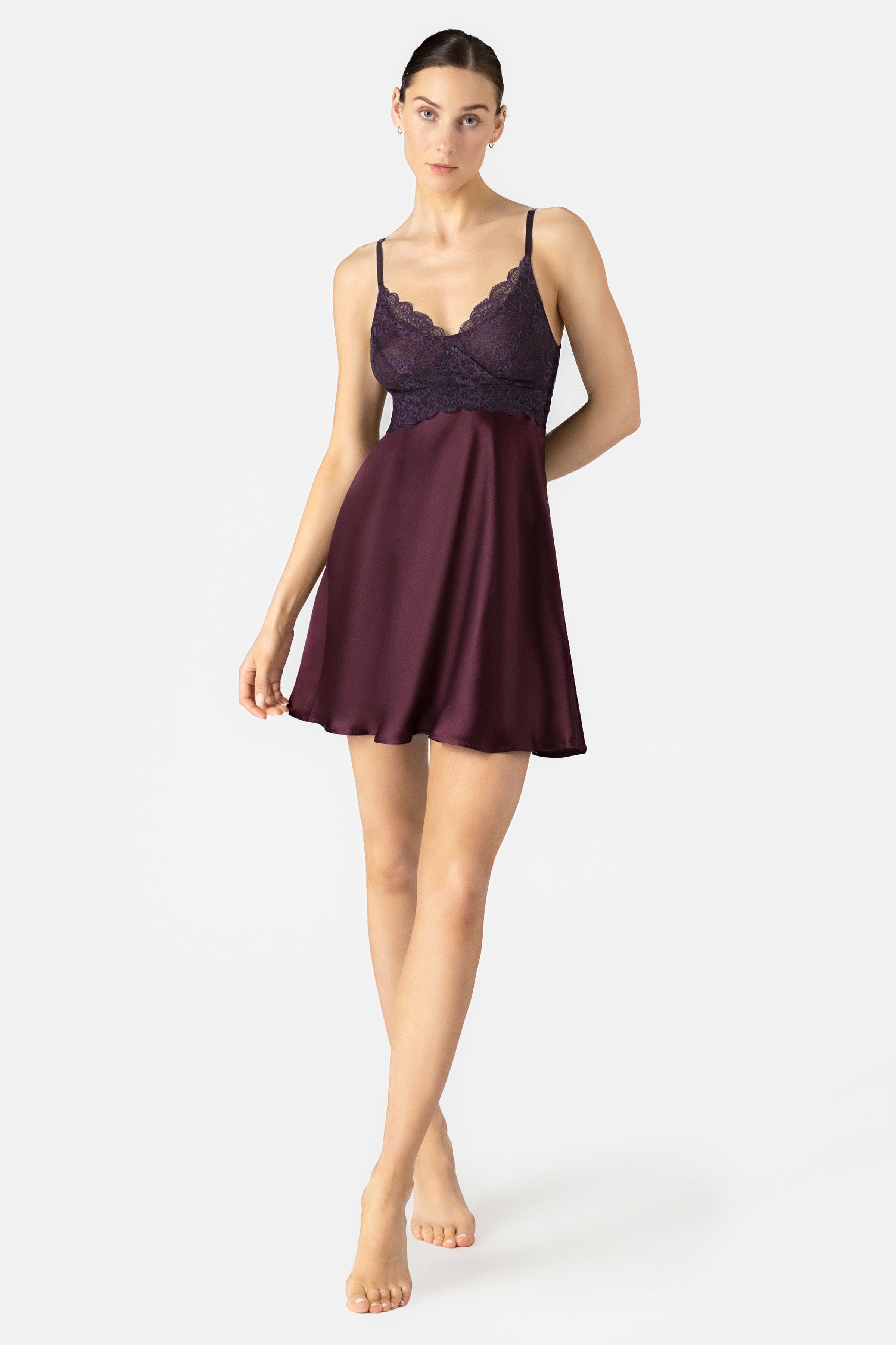 Arden - Bust Support Silk & Lace Chemise | NK IMODE