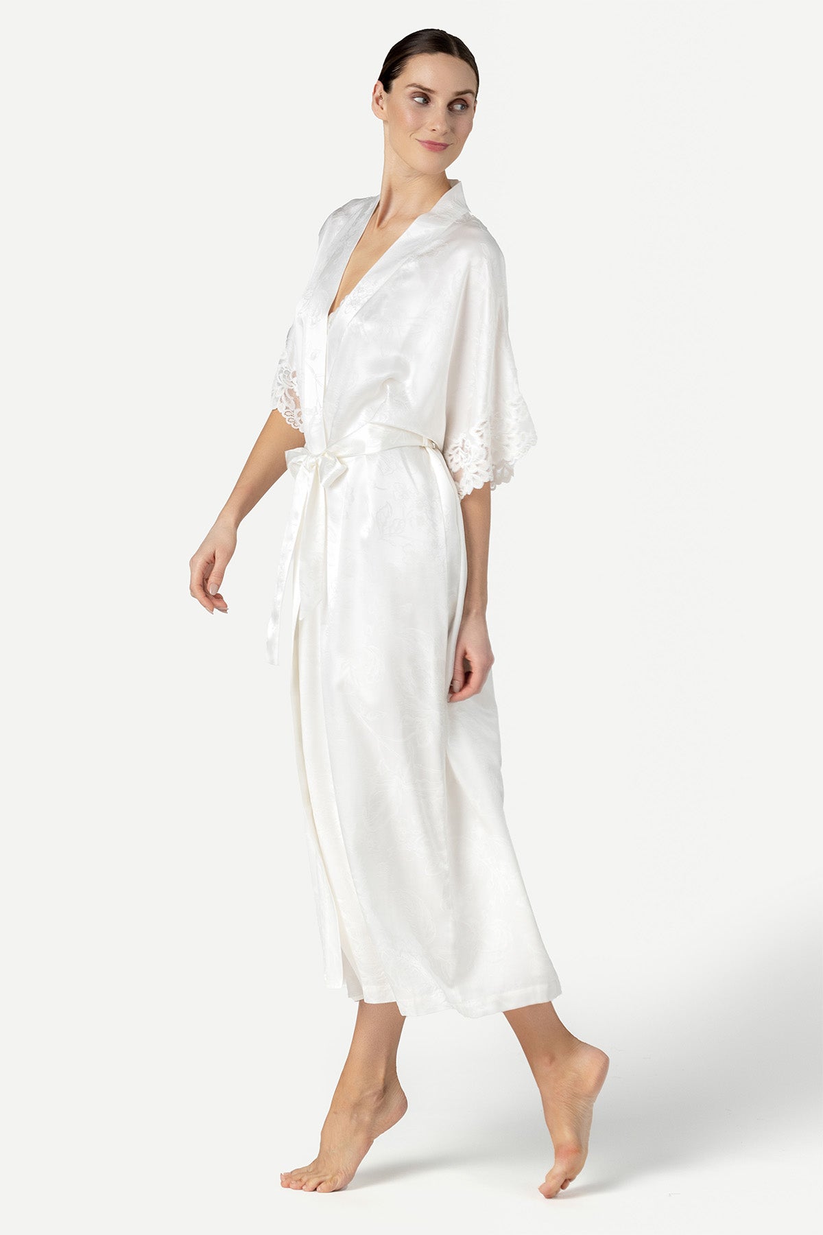 Barbara Bridal Long Silk Kimono Long Robe NK iMODE