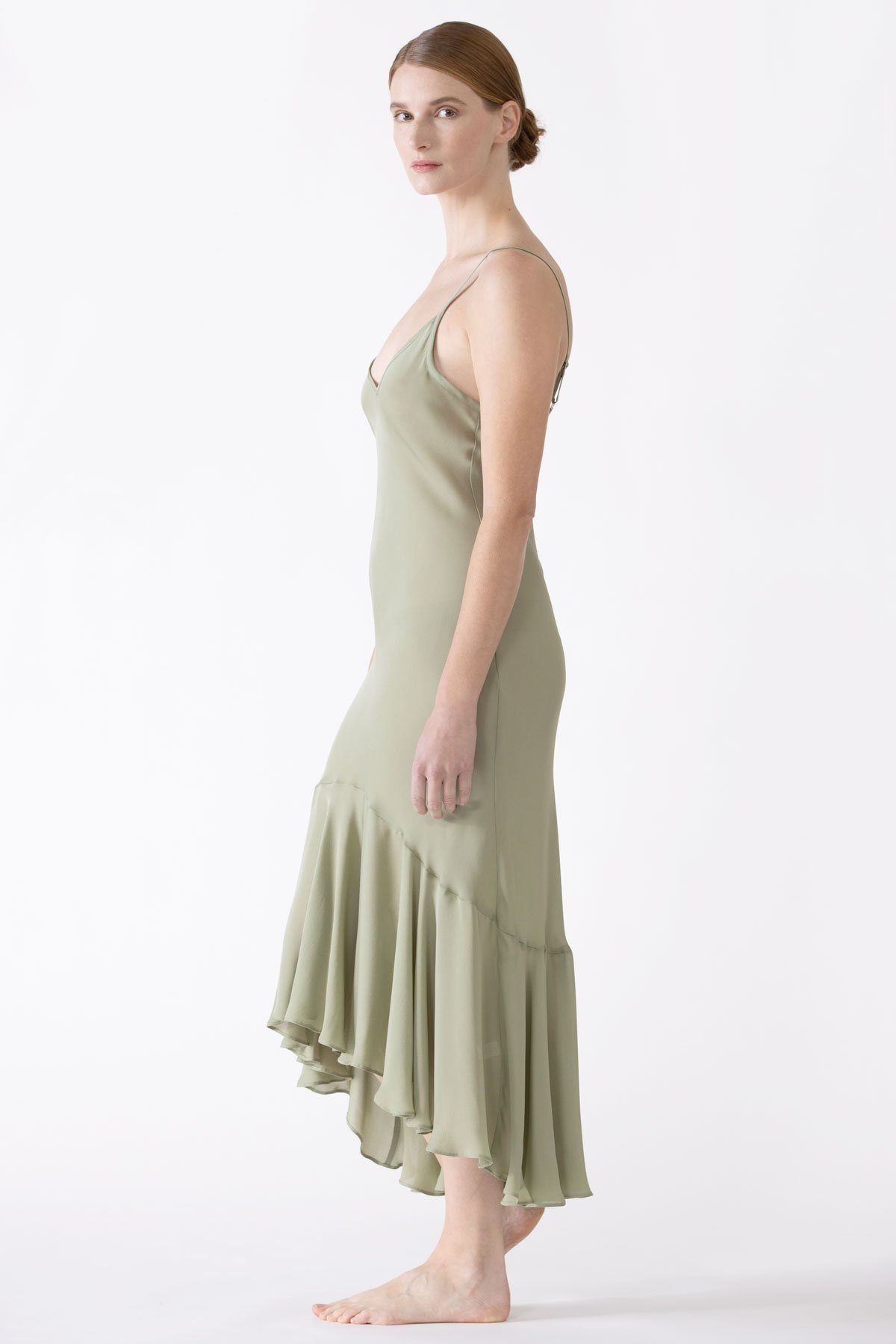 Dahlia Flutter Silk Midi Dress Long Gown NK iMODE