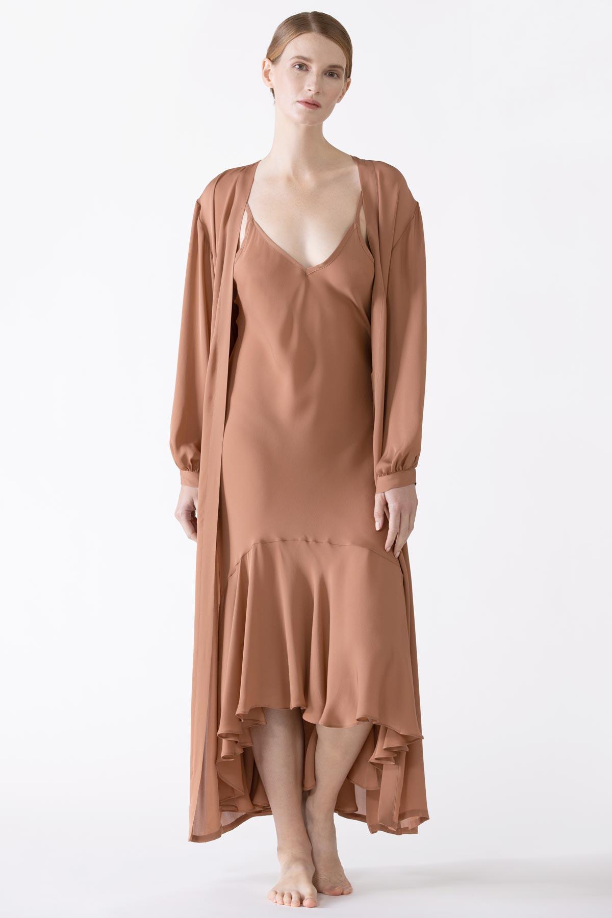 Dahlia Flutter Silk Midi Dress Long Gown NK iMODE