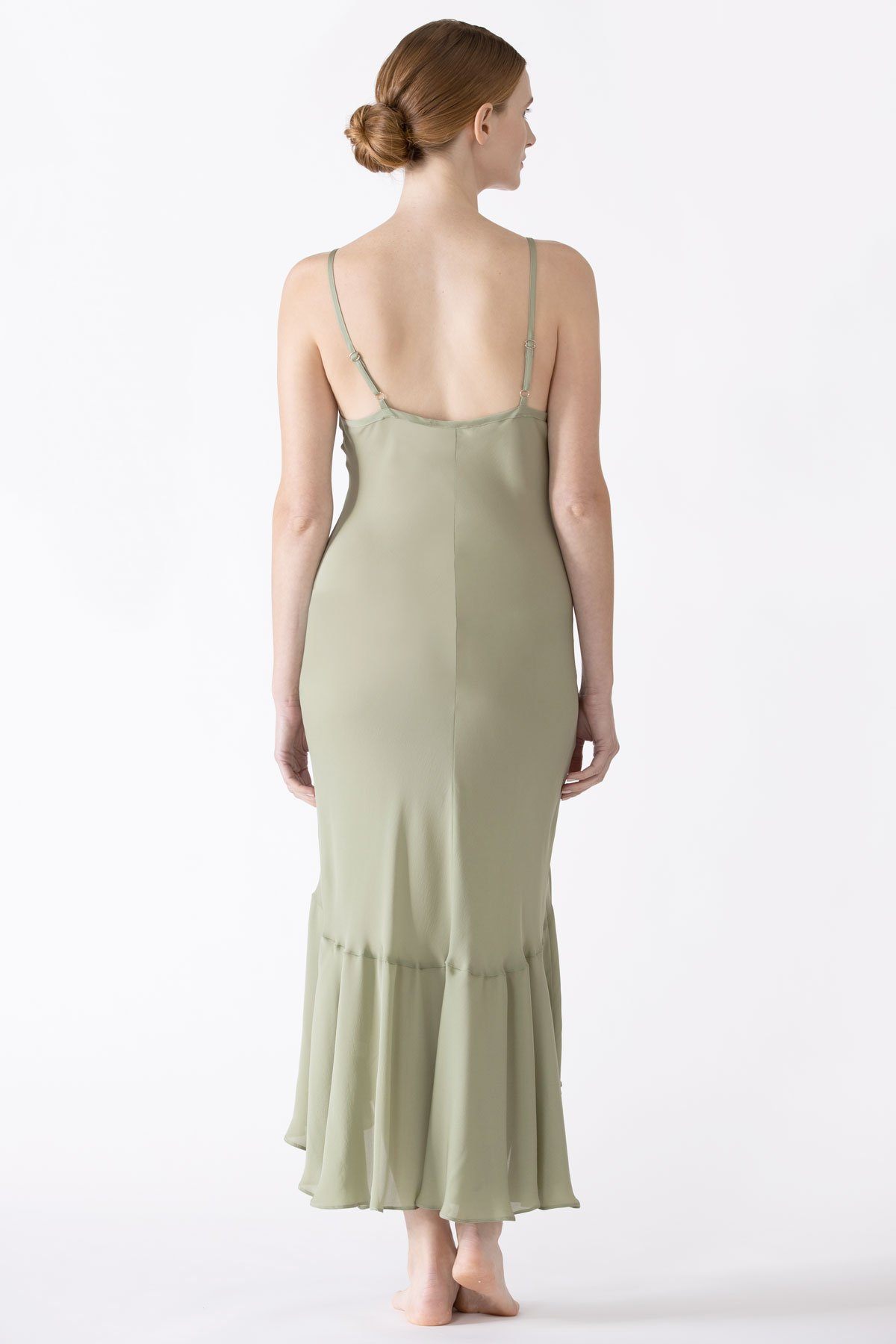 Dahlia Flutter Silk Midi Dress Long Gown NK iMODE