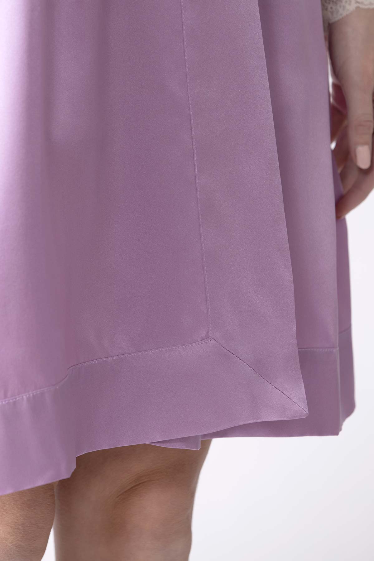 Gardenia Lace Trim Short Silk Kimono Short Robe NK iMODE