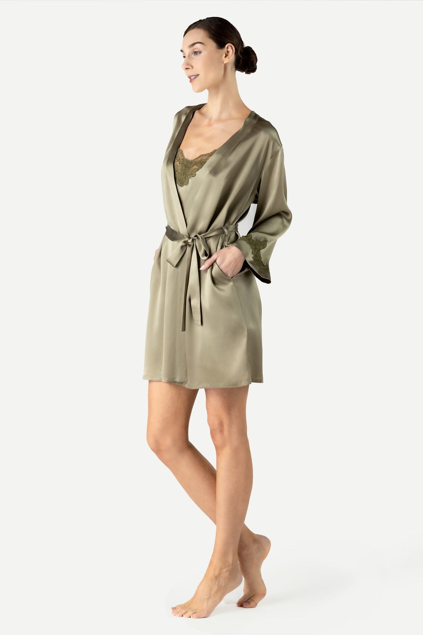 Morgan Iconic Short Silk Robe Short Robe NK iMODE