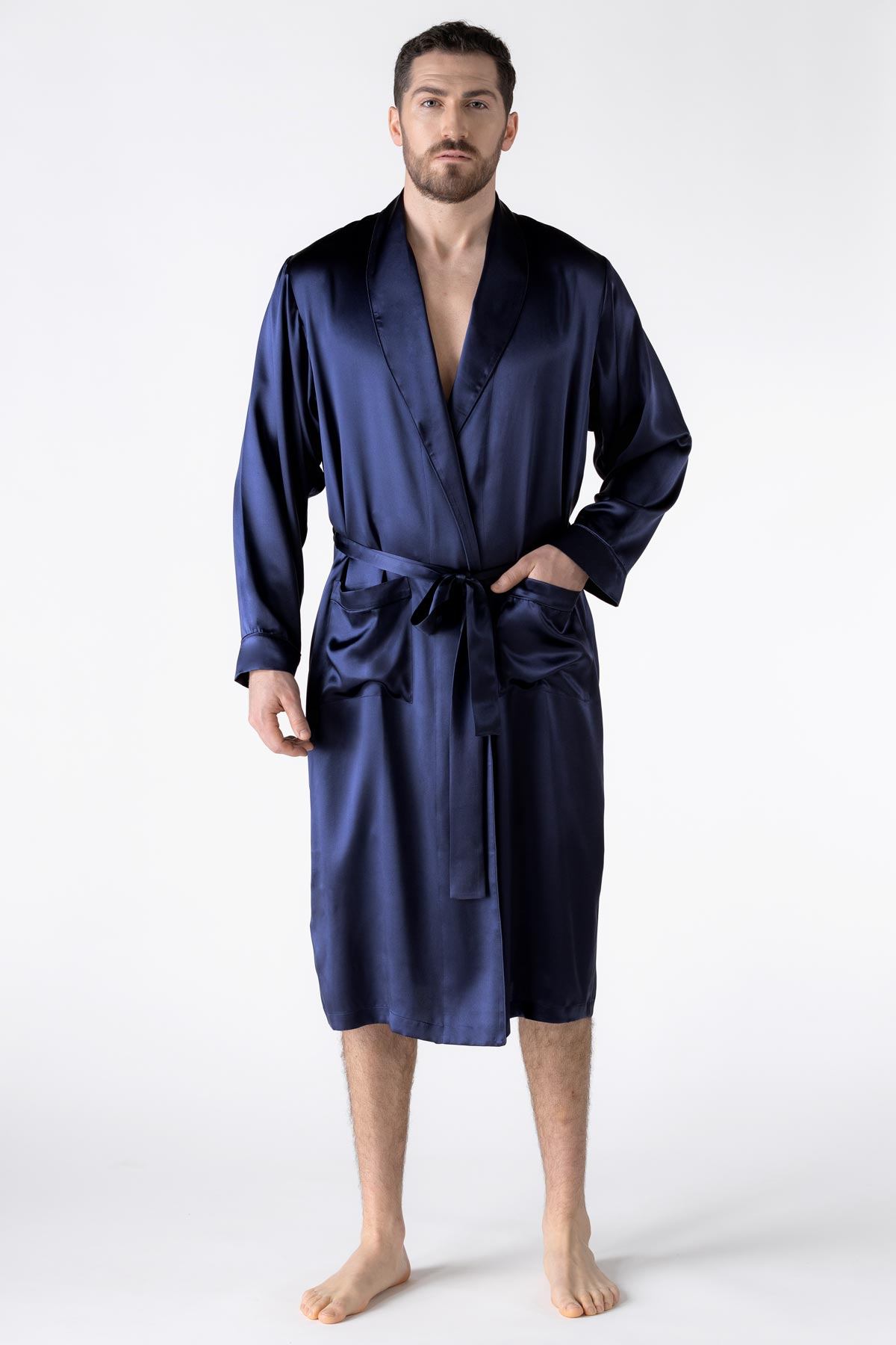 NK Men 3/4 Robe Short Silk Robe for Men NK IMODE