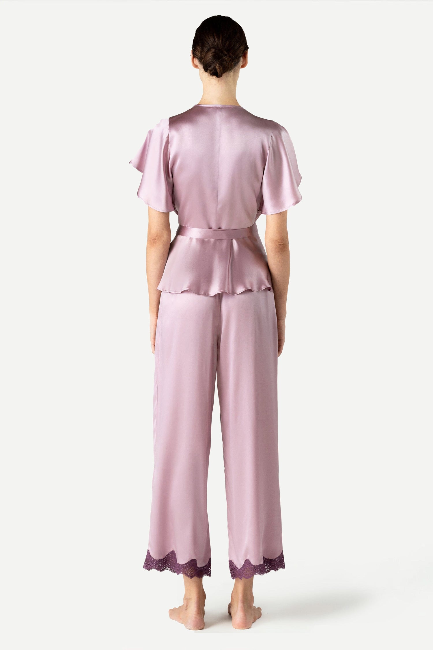 Raquel Feminine Lounge Wrapped Silk PJ Set Pajama Set NK iMODE
