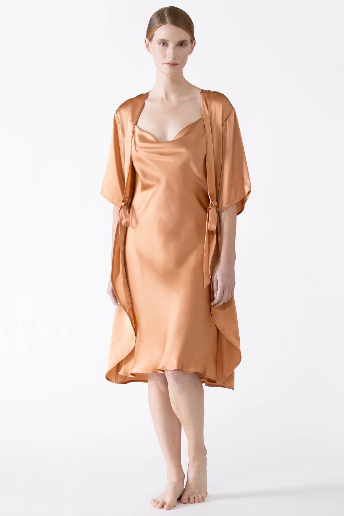 Sierra Cowl Neck Silk Slip Long Gown NK iMODE