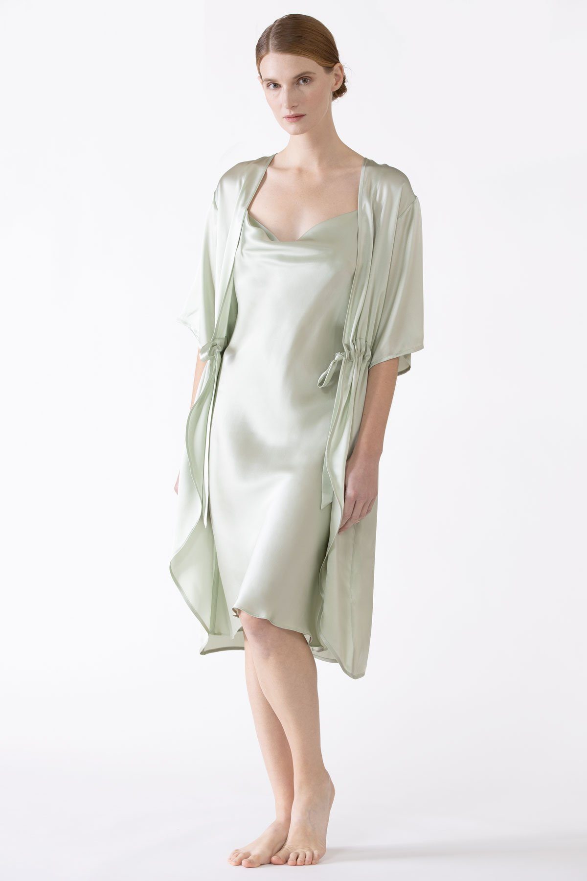 Sierra Cowl Neck Silk Slip Long Gown NK iMODE