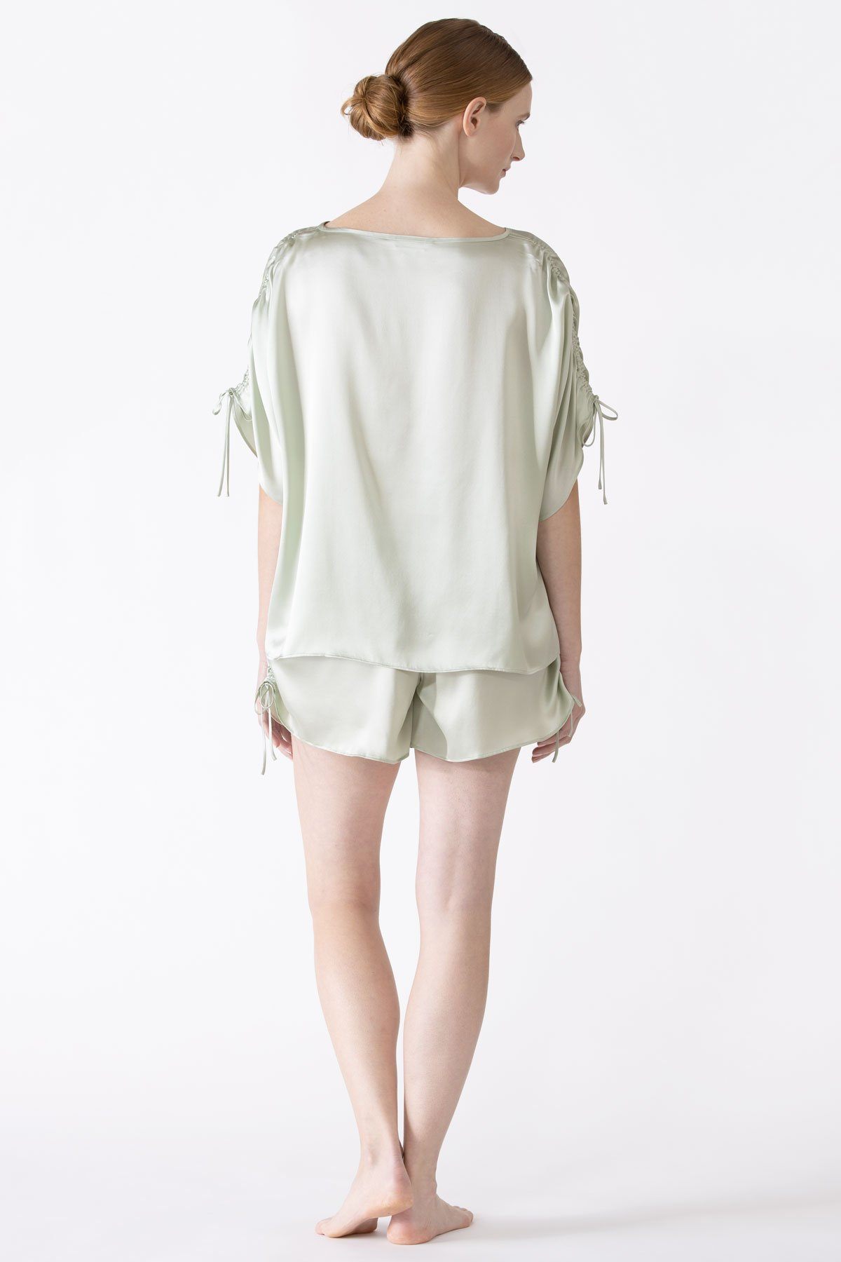 Sierra Gathered Short Tee Silk Pj Set Pajama Set NK iMODE