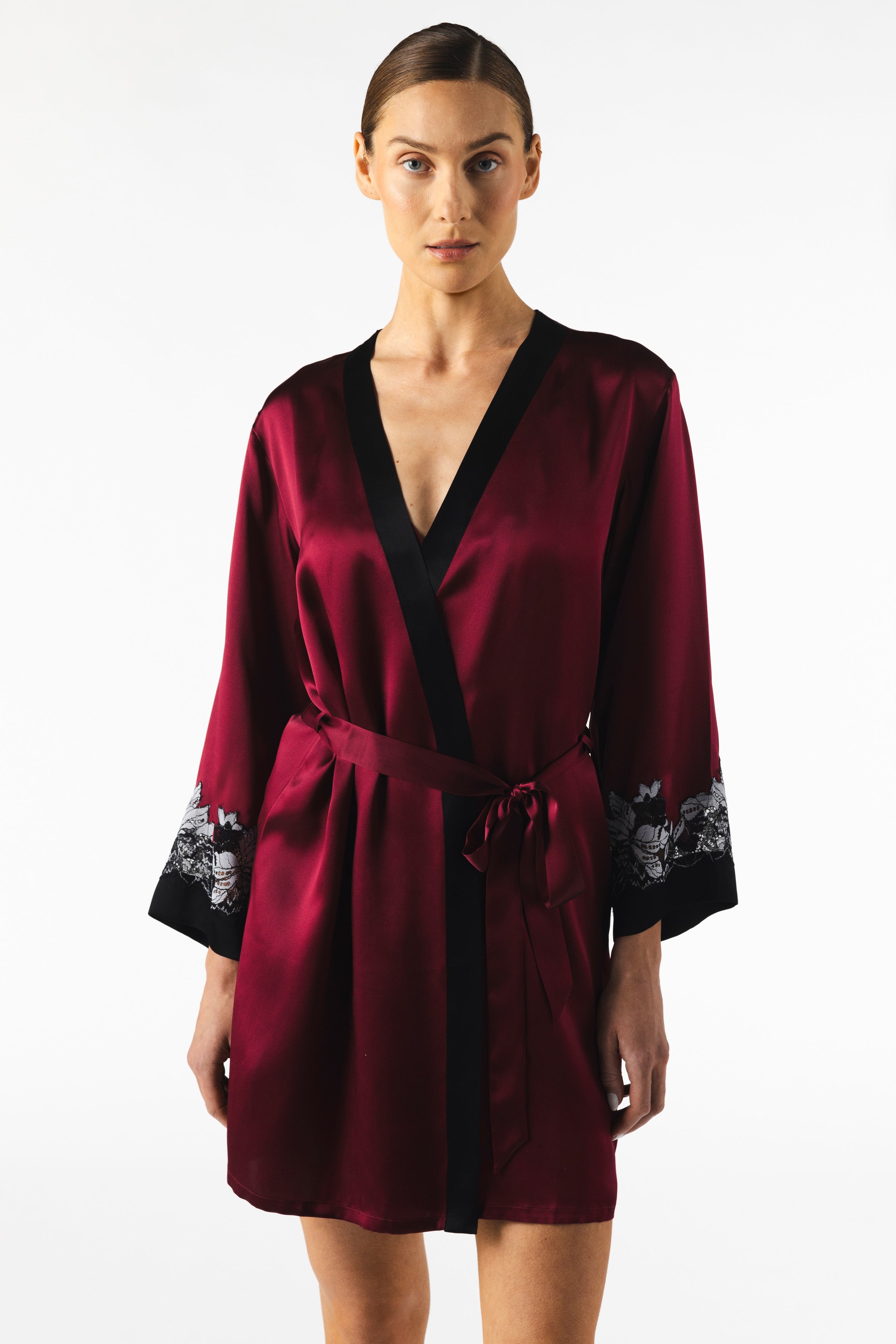 Roxy Rapture - Red Short Silk Robe | NK IMODE