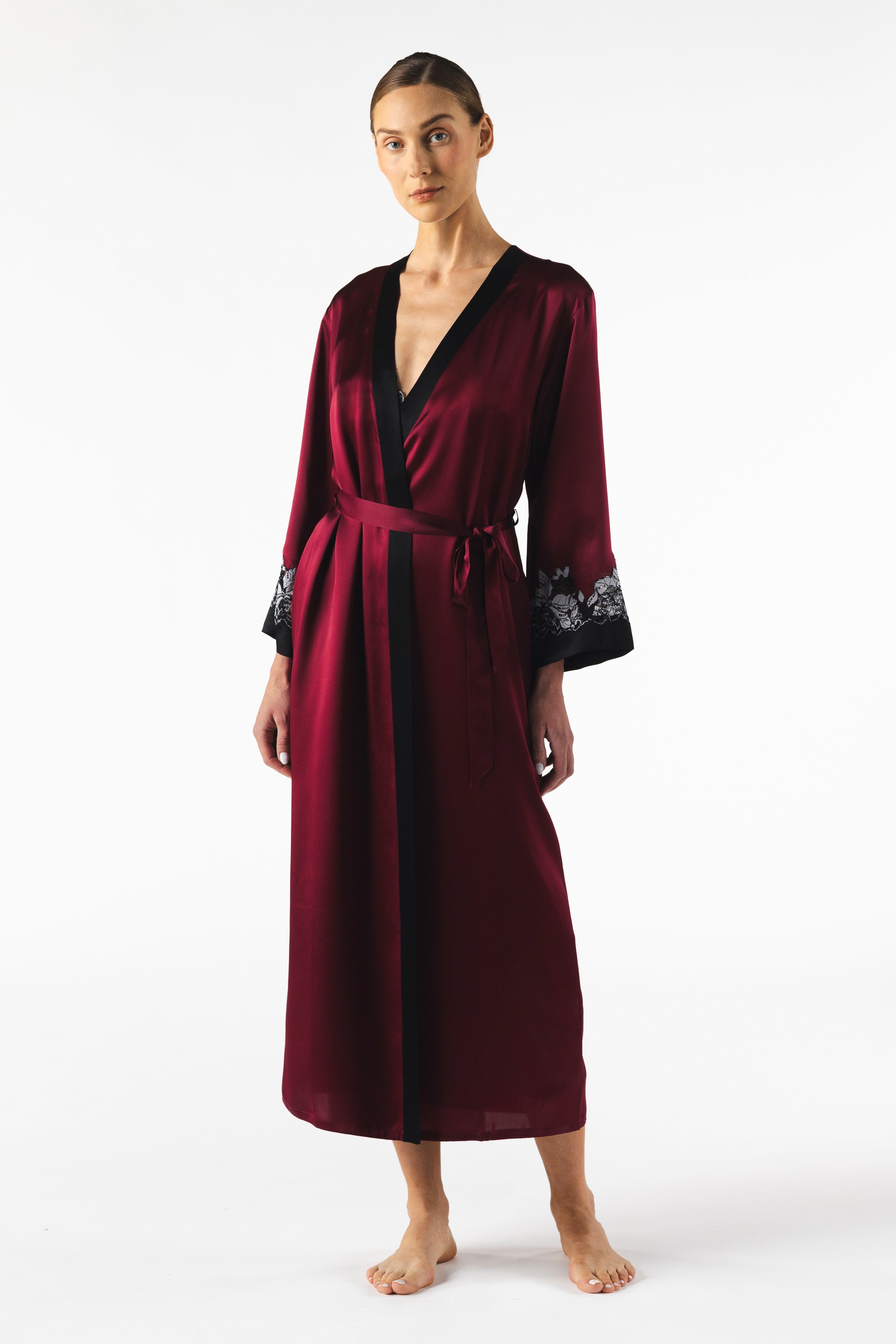 Roxy Rapture - Red Long Silk Robe | NK IMODE