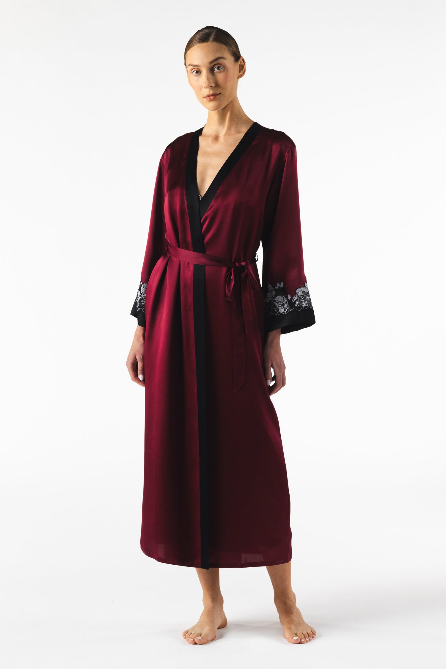 red satin dressing gown Women's Luxury Silk Robes, Kimonos & Dressing Gowns