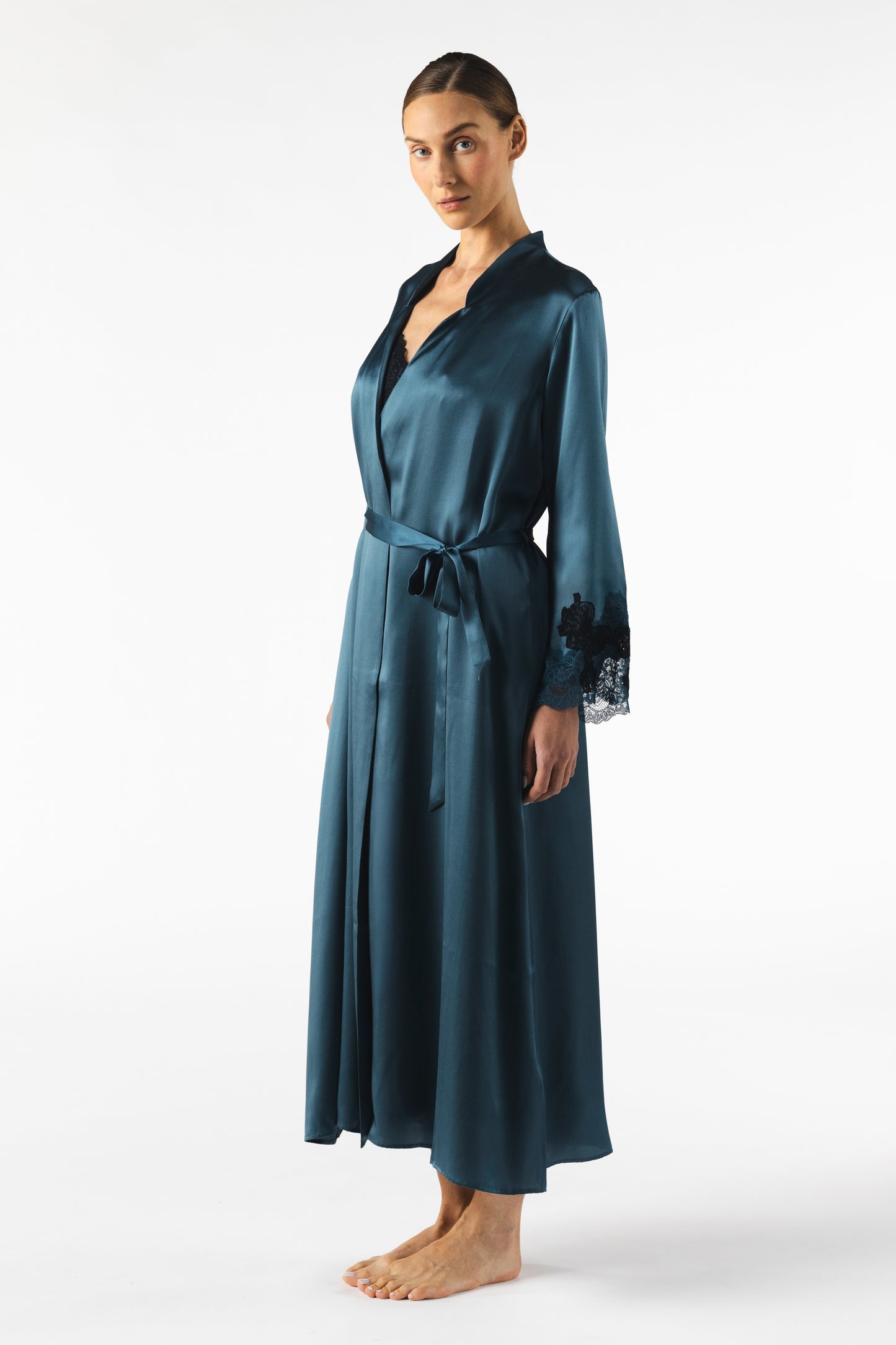 Mireille Twilight Long Silk Robe