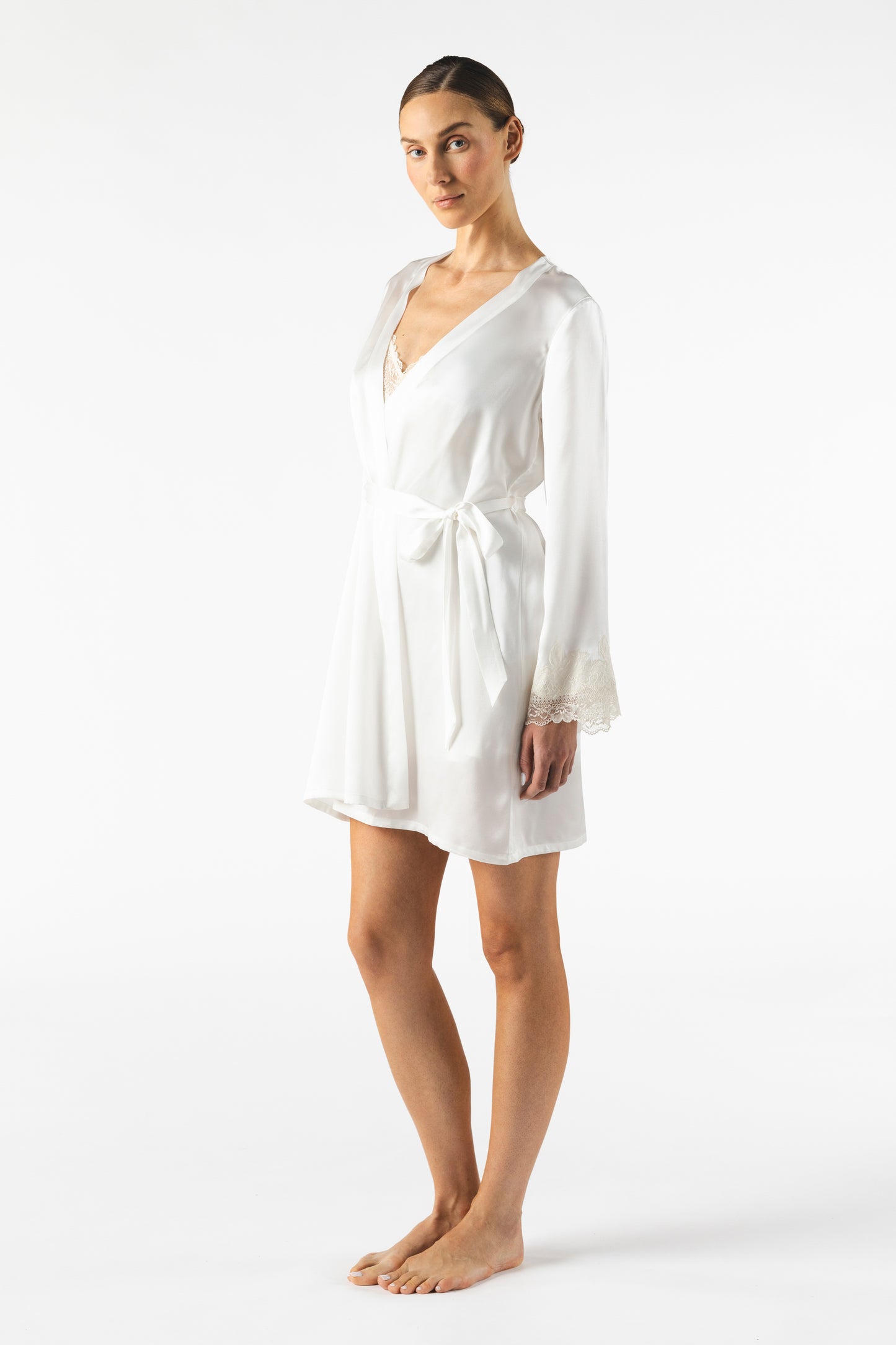 Virginia Short Silk Robe