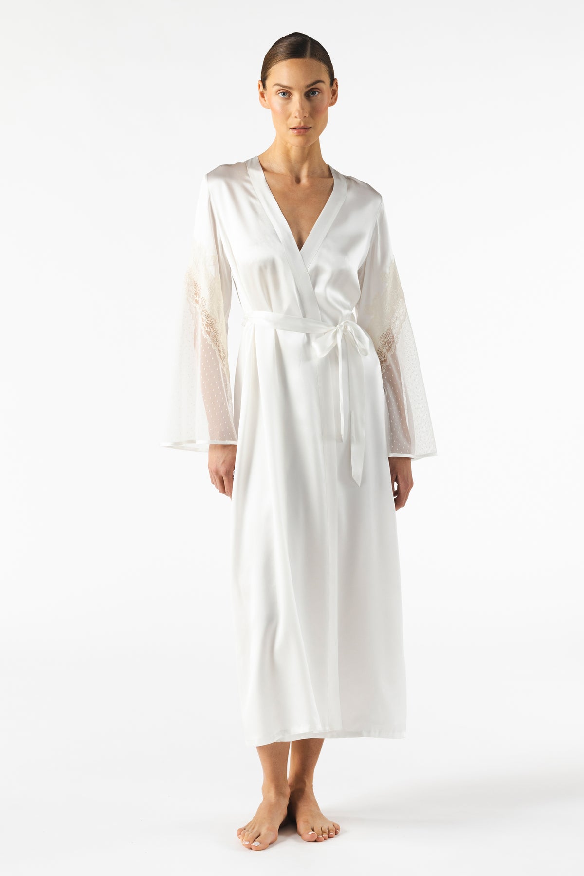 Virginia Vintage Long Silk Robe