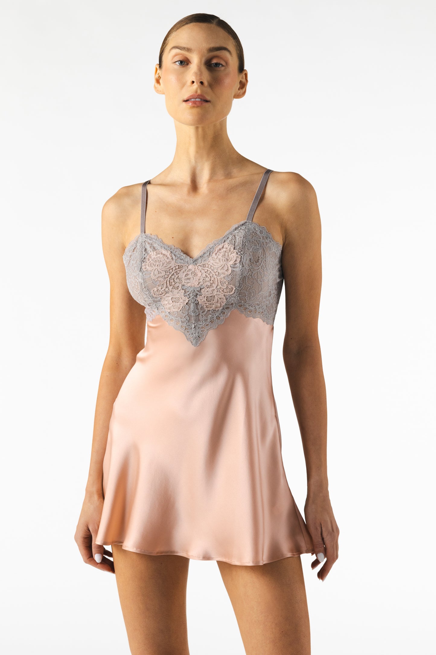 Mireille Twilight Babydoll Silk Chemise