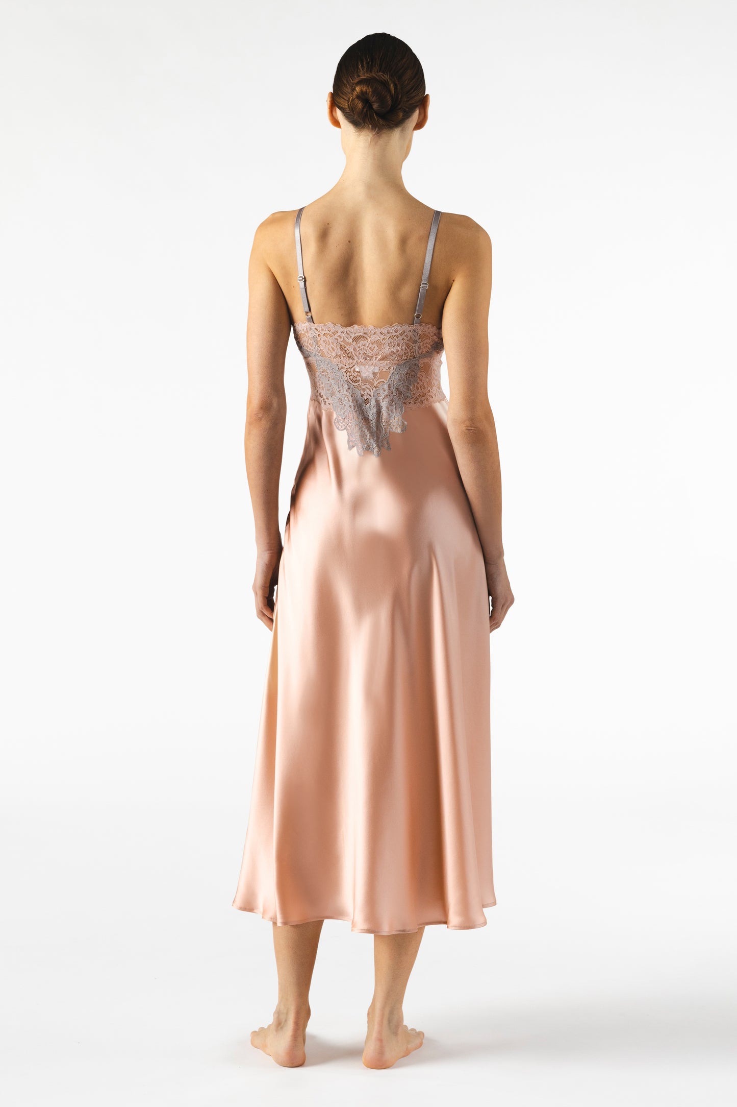 Mireille Twilight Bust-Support Long Silk Gown