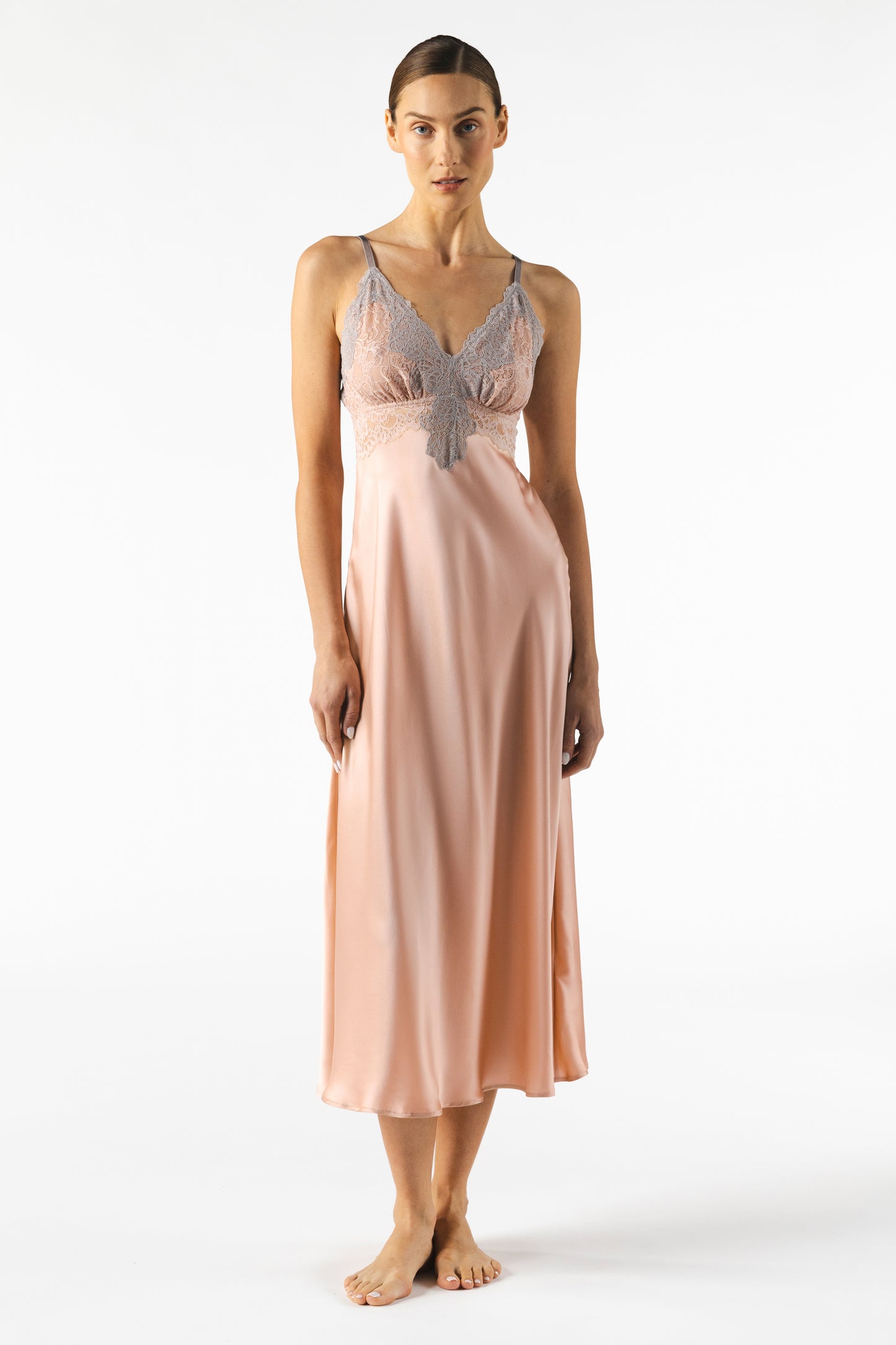 Mireille Twilight Bust-Support Long Silk Gown