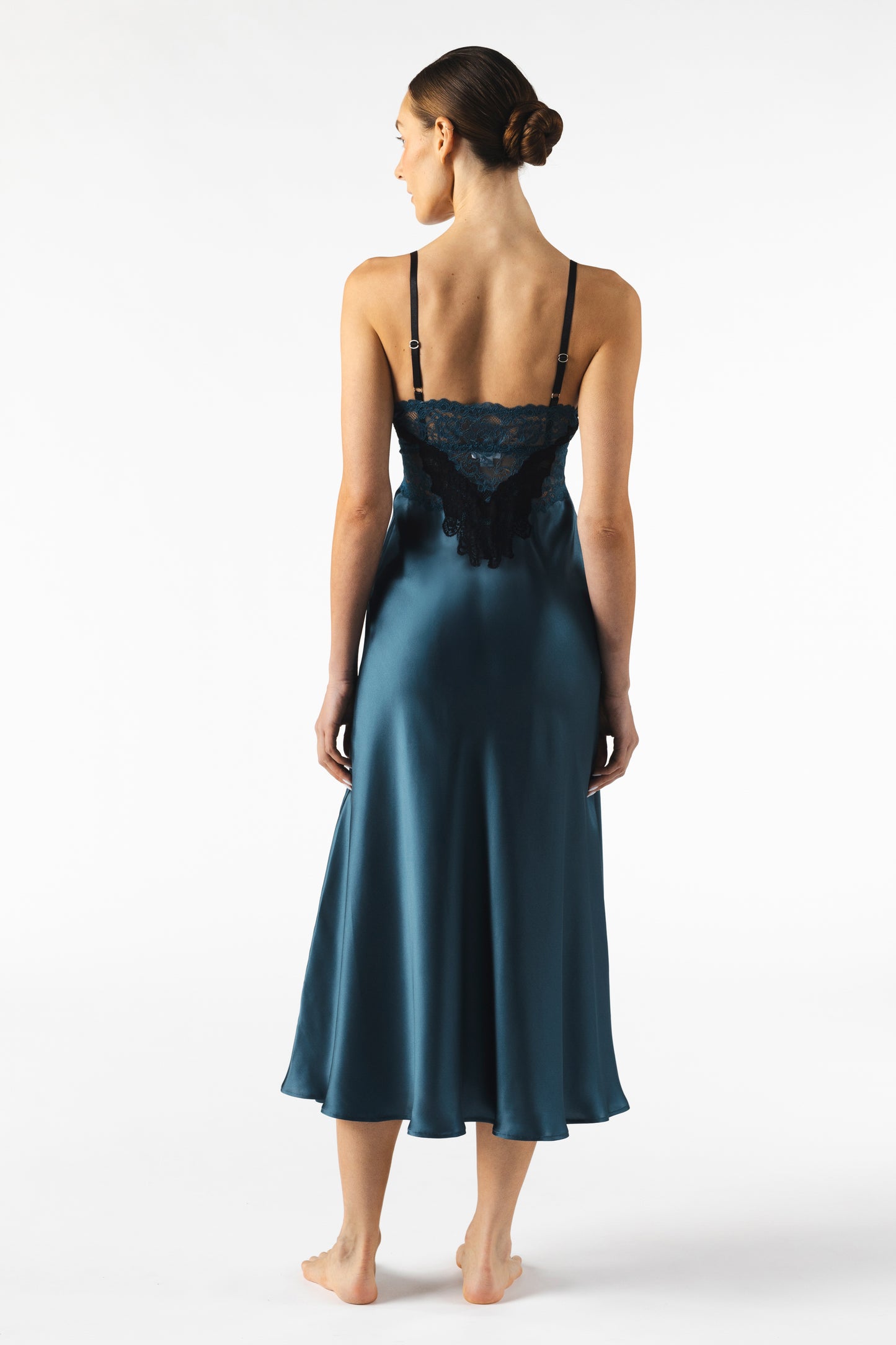 Mireille Twilight Bust-Support Long Silk Gown