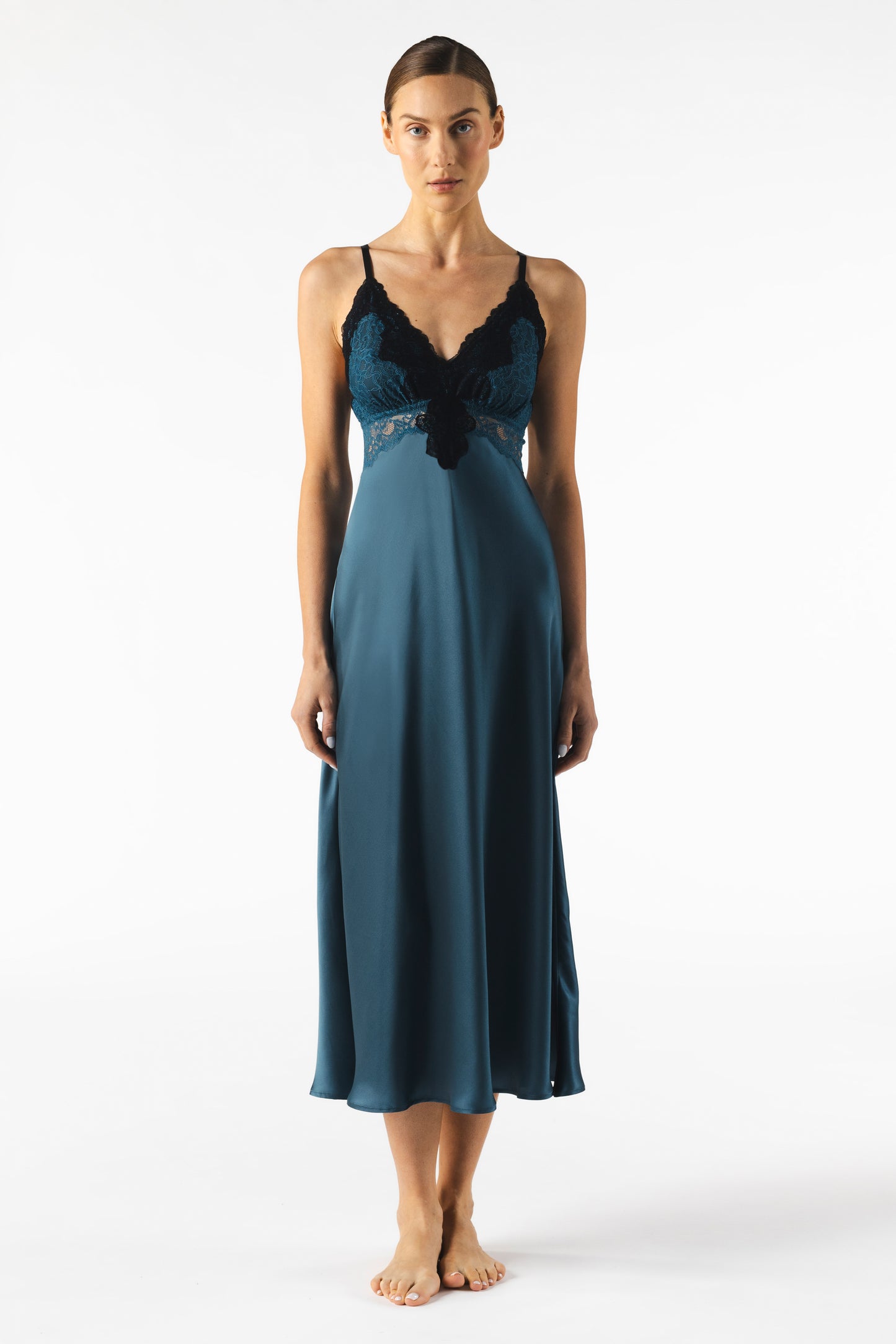 Mireille Twilight Bust-Support Long Silk Gown