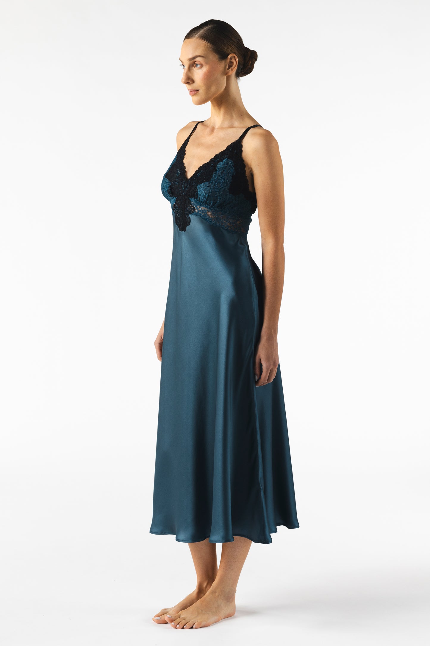 Mireille Twilight Bust-Support Long Silk Gown