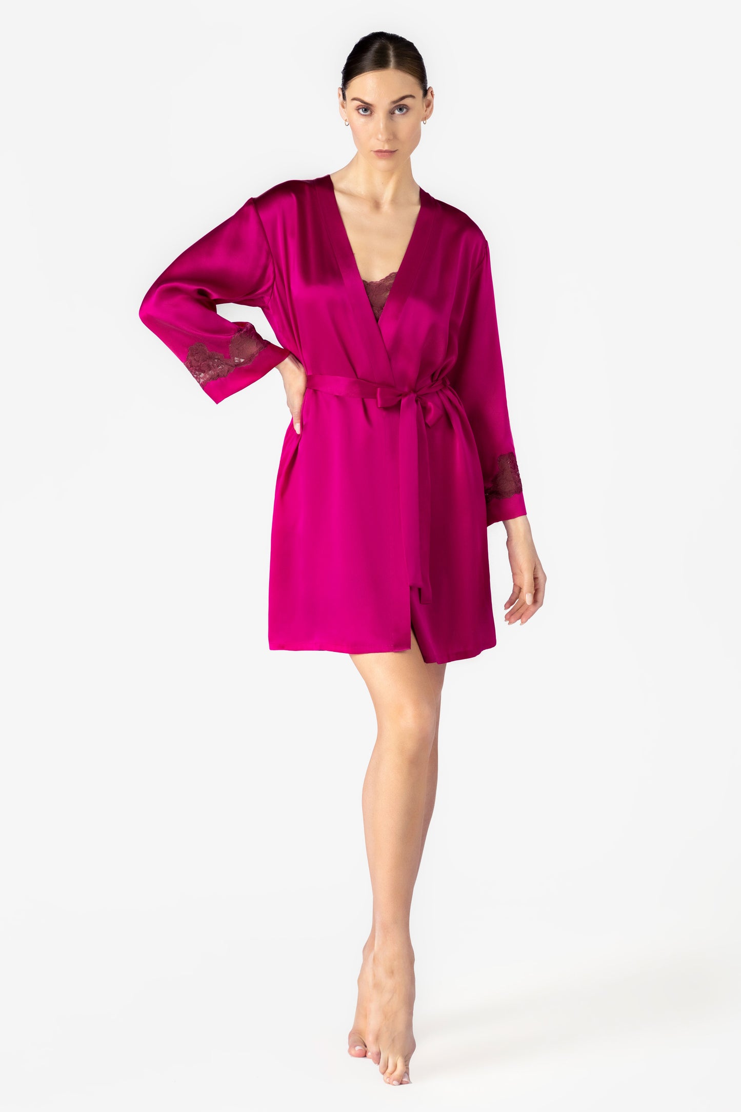 Morgan Iconic Short Silk Robe