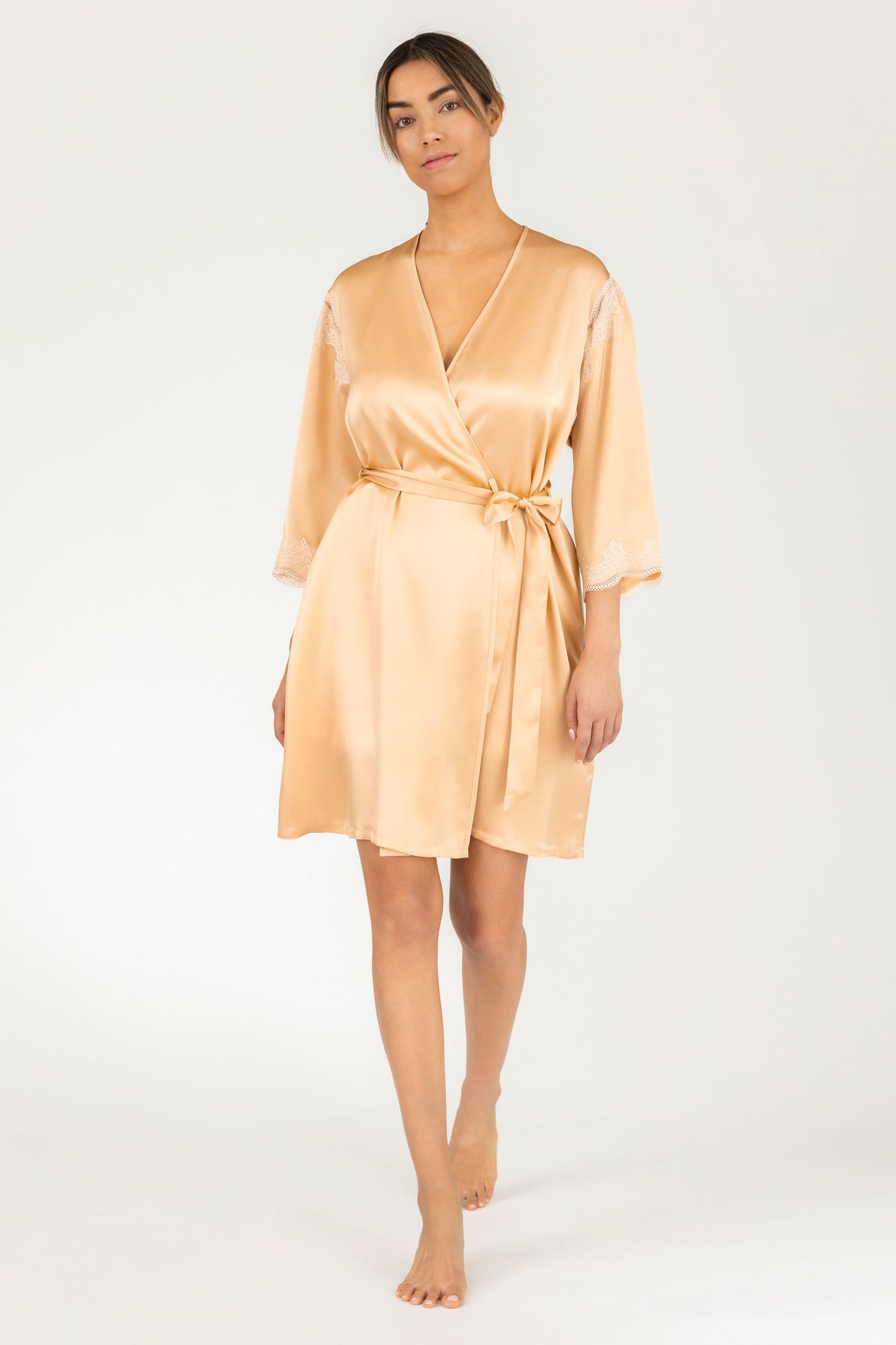 Allegra - Contemporary Vintage Short Silk Robe | NK IMODE Allegra - Contemporary Vintage Short Silk Robe | NK IMODE