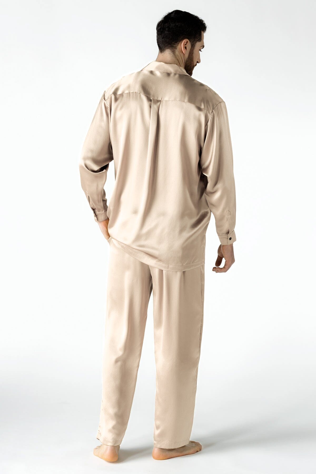 NK Men 3/4 Robe - Short Silk Robe for Men