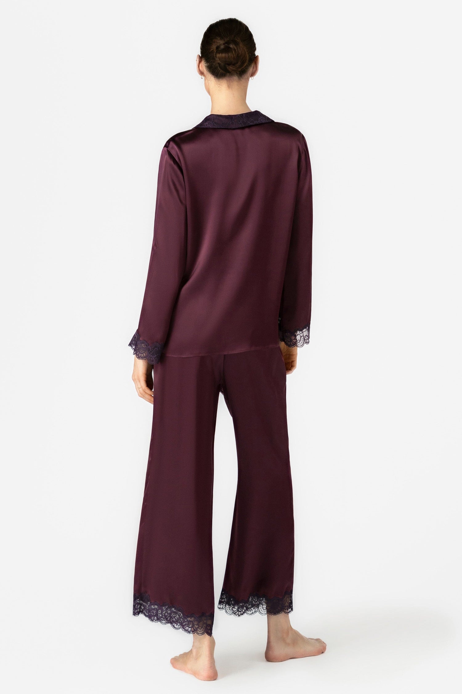 Arden Lush Shawl-collar Silk PJ Set Pajama Set NK iMODE 