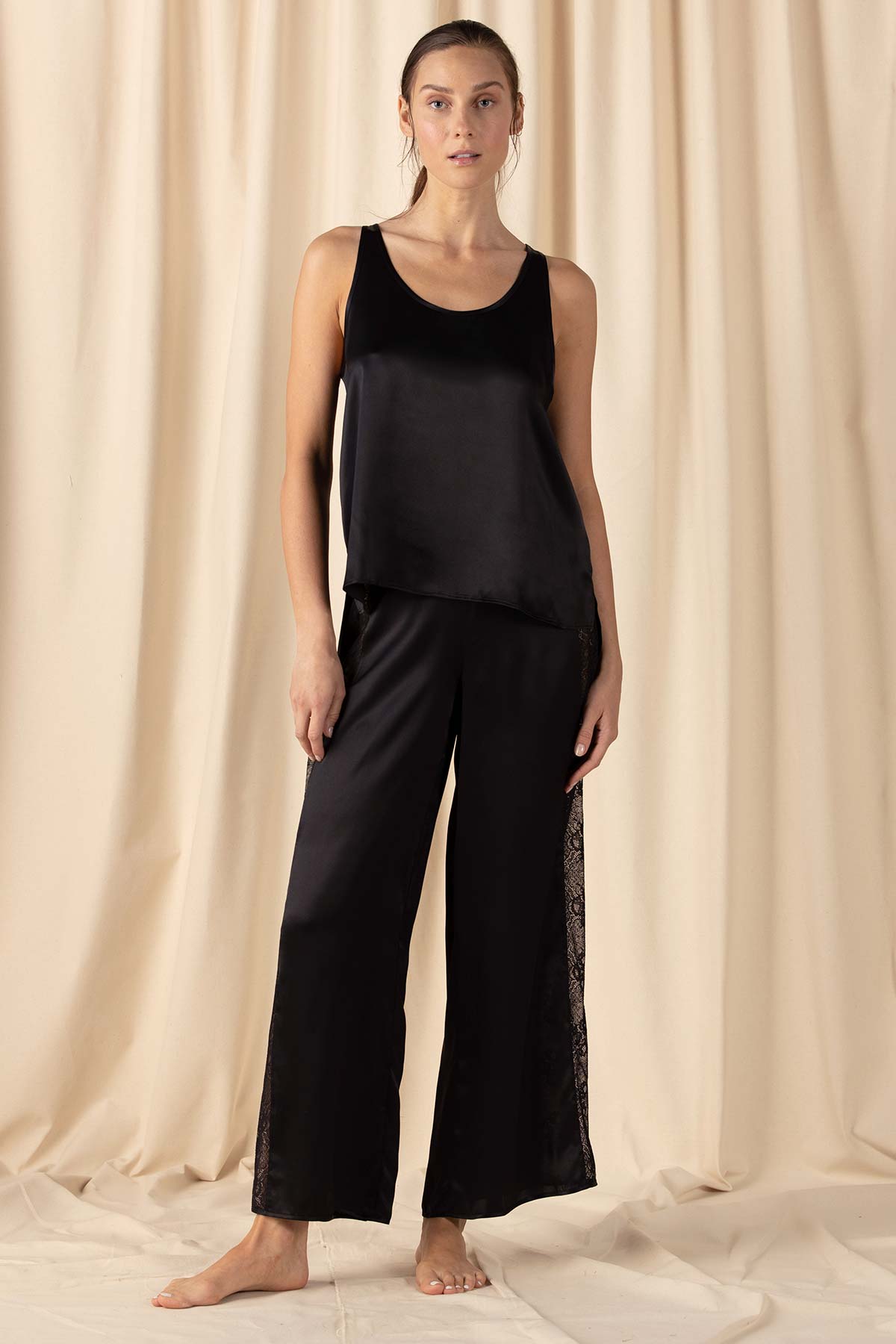 Mischa Hi-Lo Deep Scoop Tank Camisole NK iMODE black black S