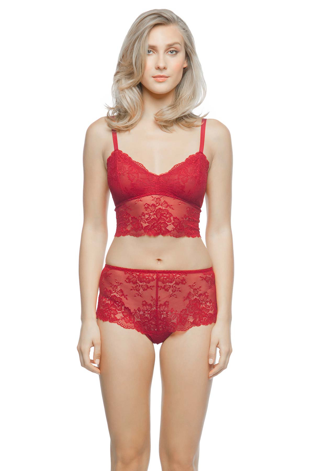 Morgan Bralette and Cheeky Set Set NK iMODE S scarlet red