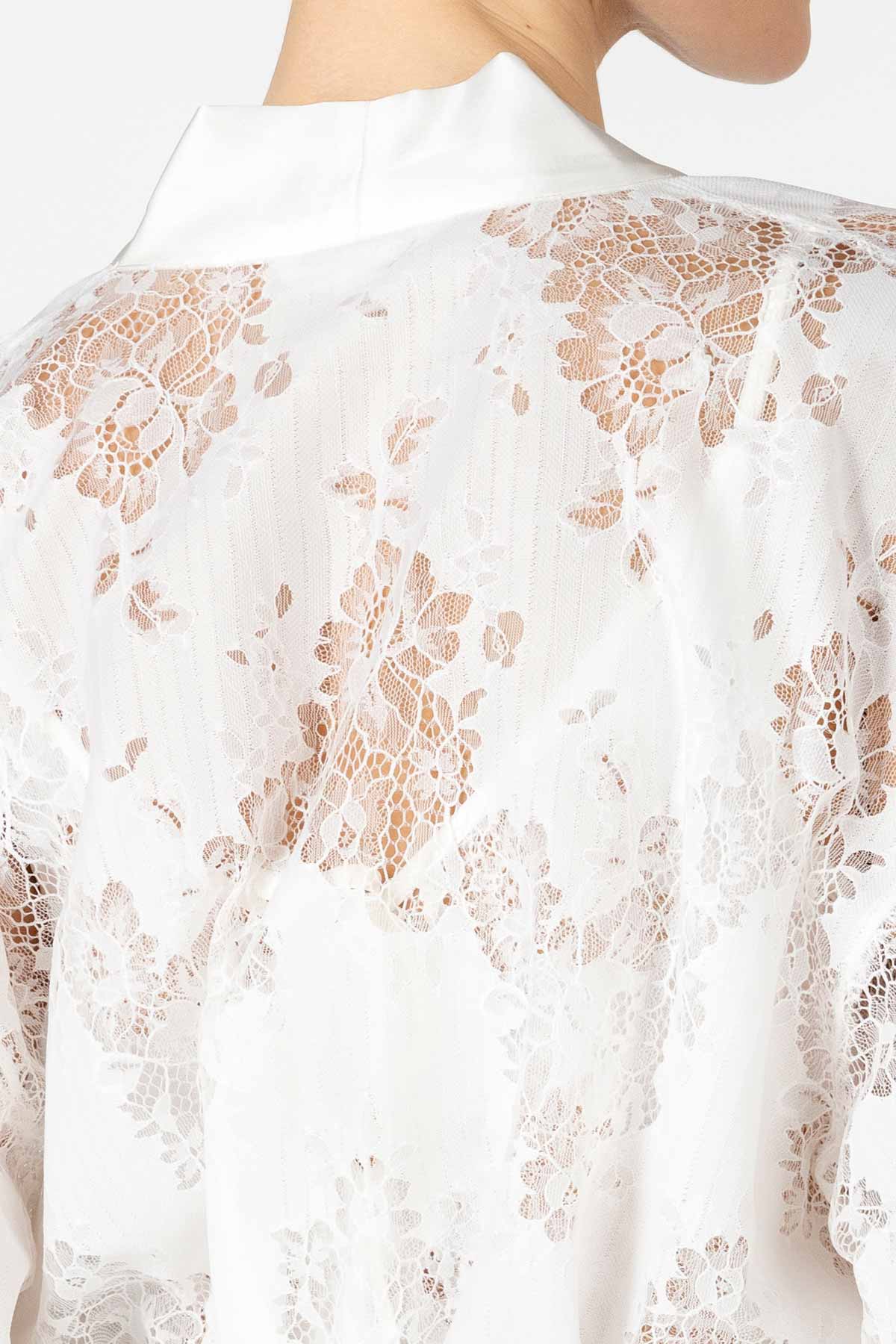 Nina Love Long White Lace Kimono|NK IMODE