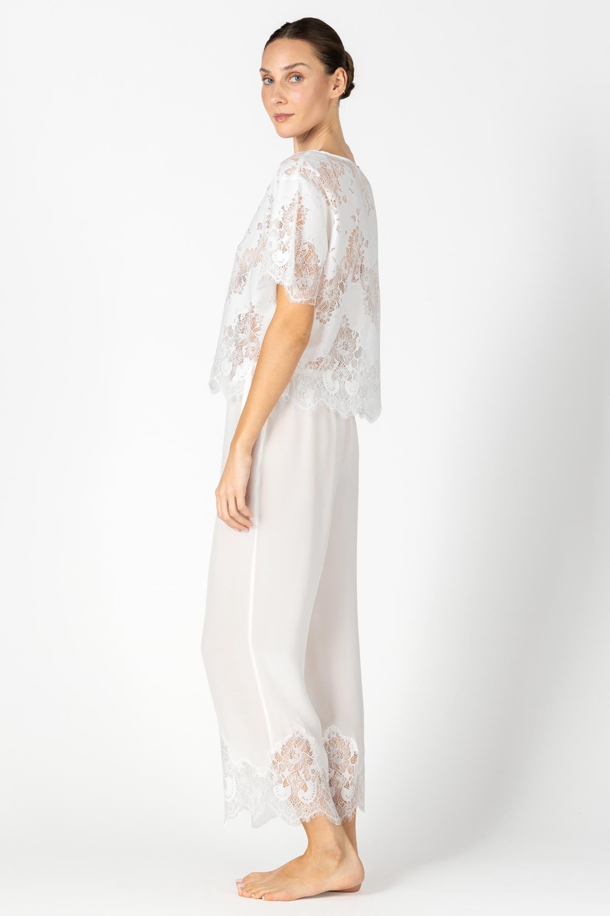 Nina Love Long White Silk Slip Dress | NK IMODE