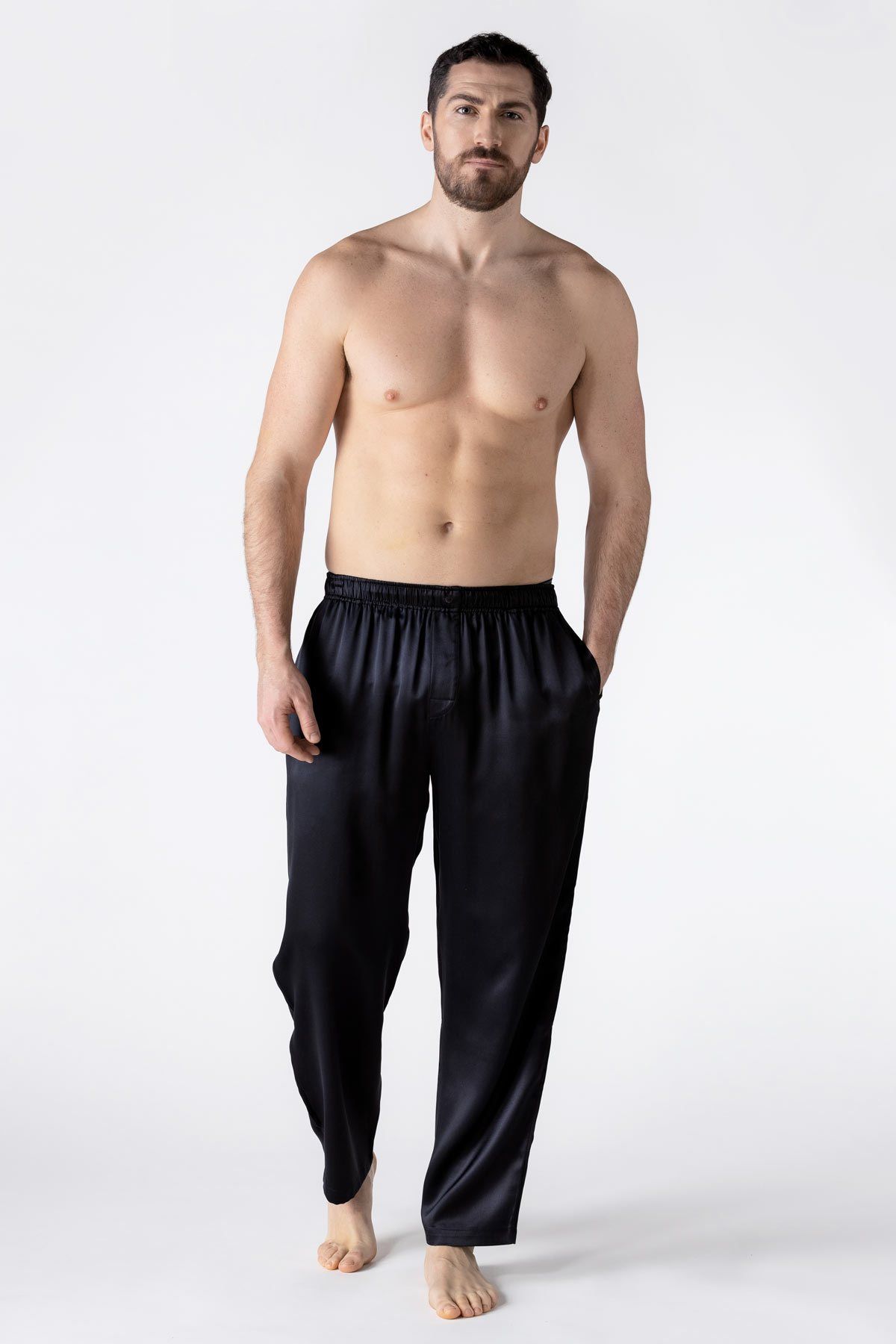 2-pack Regular Fit Pajama Pants - Black/dark gray melange - Men | H&M US