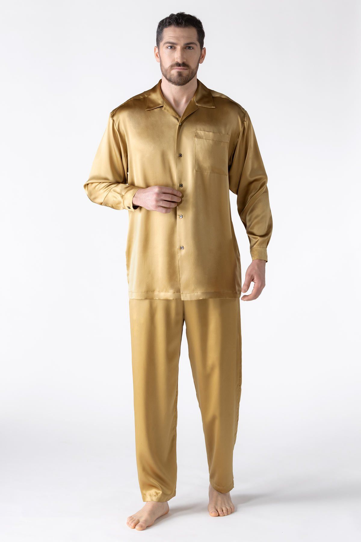 NK Men’s Silk Shirt Shirt NK iMODE gold yellow S