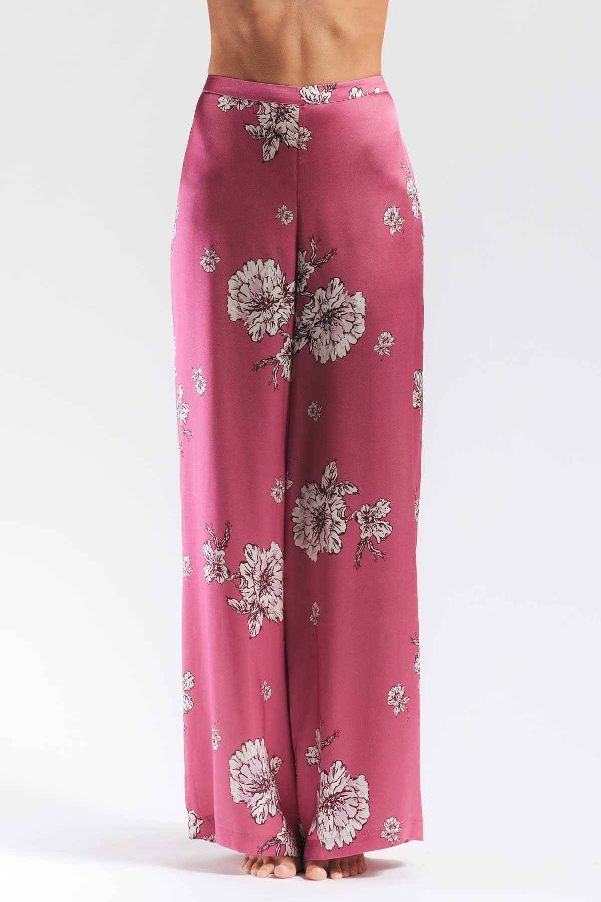 Peony Blooms Leisure PJ Silk Wrap Set Pajama NK iMODE 