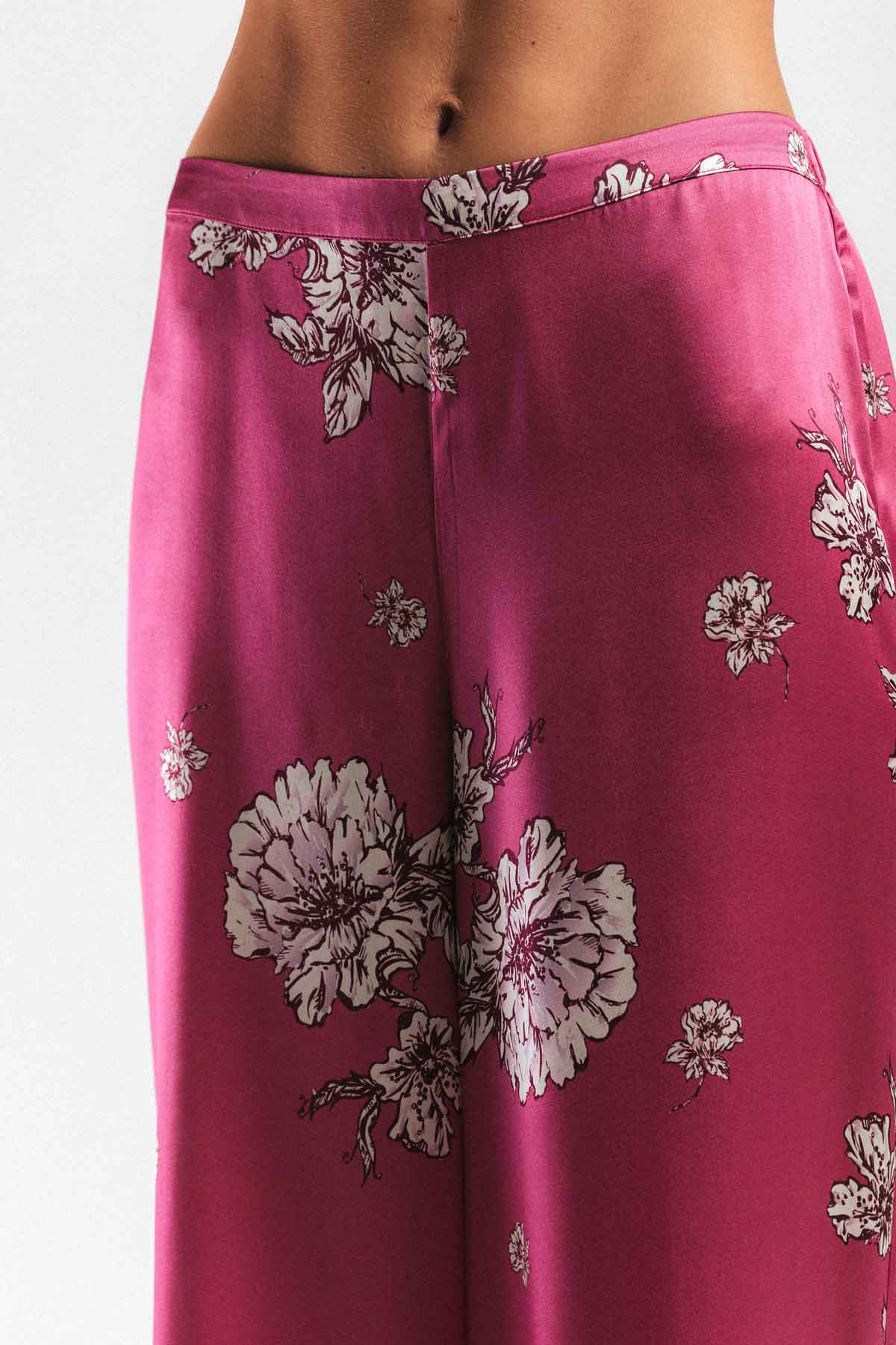 Peony Blooms Leisure PJ Silk Wrap Set Pajama NK iMODE 