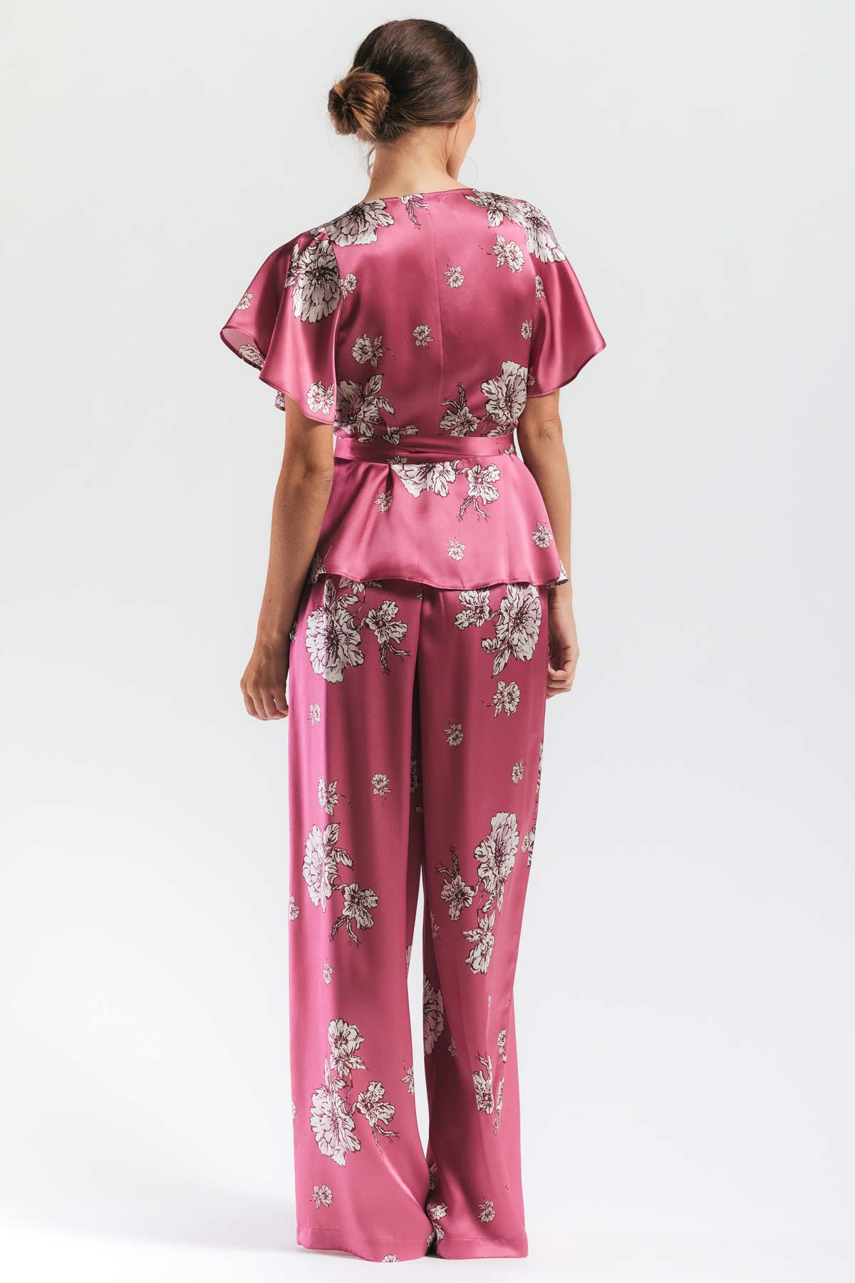 Peony Blooms Leisure PJ Silk Wrap Set Pajama NK iMODE 