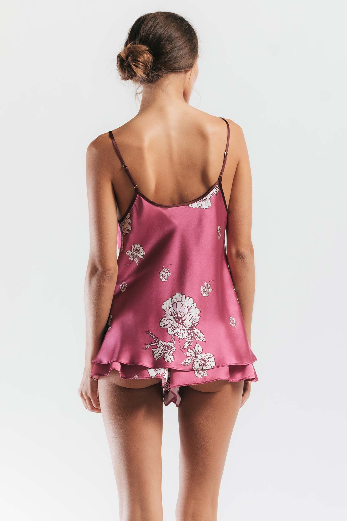 Peony Blooms Silk Lounge Top Camisole NK iMODE 
