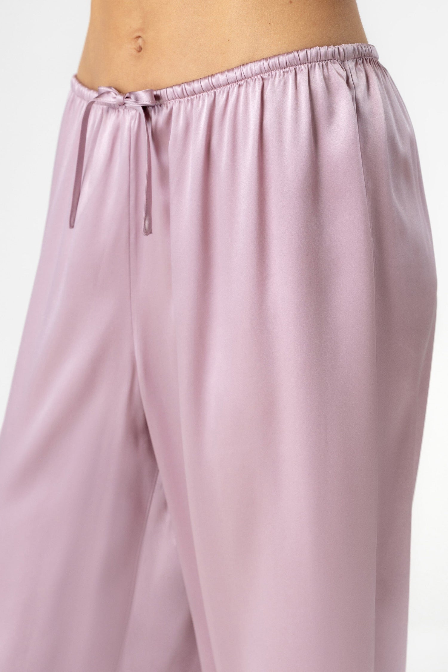 Pink Silk Bralette PJ Loungewear Set