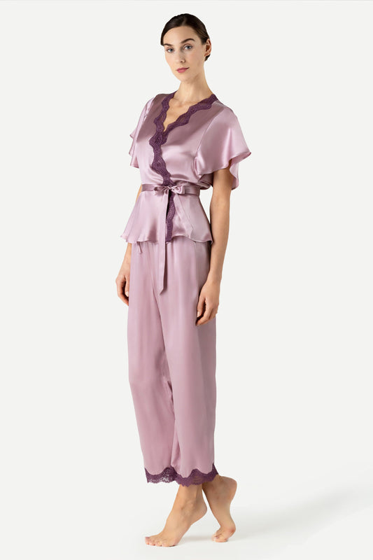 Yievot Women's Silk Satin Pajama Sets 2 Piece Sleepwear Sleeveless Tank Crop  Top And Wide Leg Pants Loungewear Set 