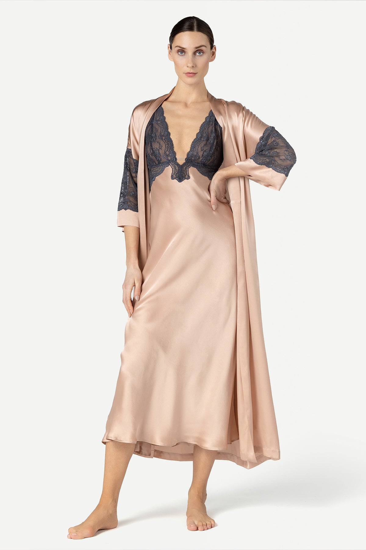 Viva Sensual Long Silk Kimono Long Robe NK iMODE 